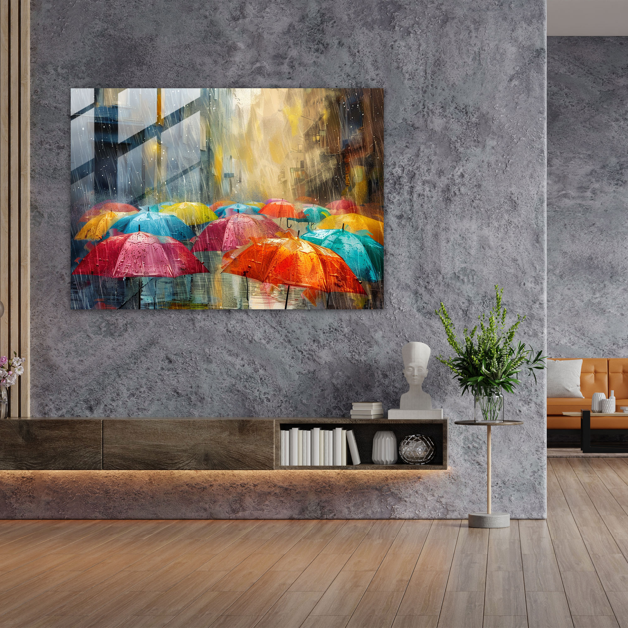 Impressionism Glass Print: Colorful Cityscape - Impressionism, Impressionism, Glass Print, Modern Art