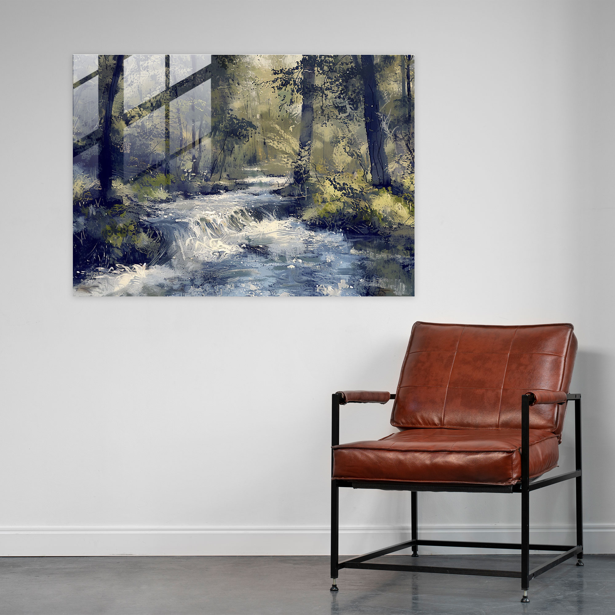 Impressionism Glass Wall Art: Forest River - Impressionism, Impressionism, Modern Art, Glass Art