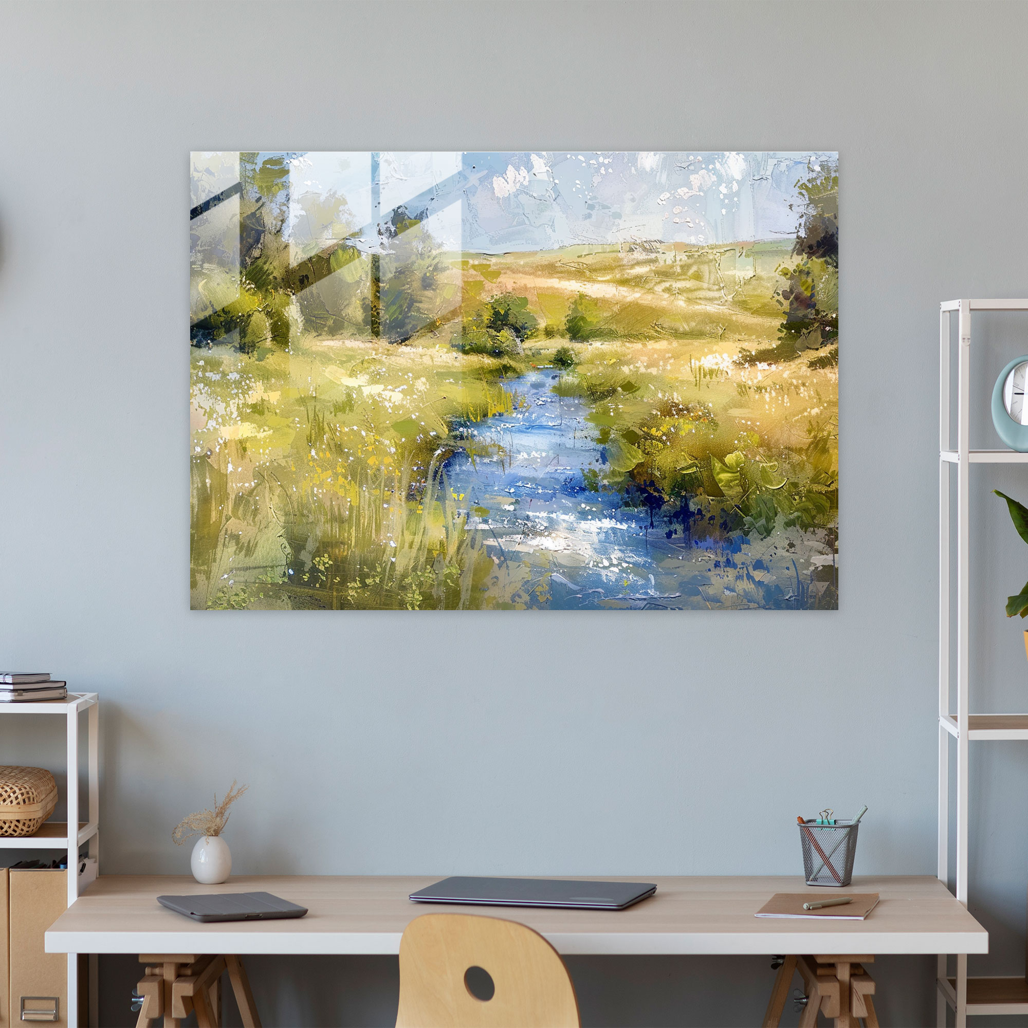 Impressionism Meadow Glass Wall Art - Impressionism, Wall Decoration, Impressionism, Glass Print