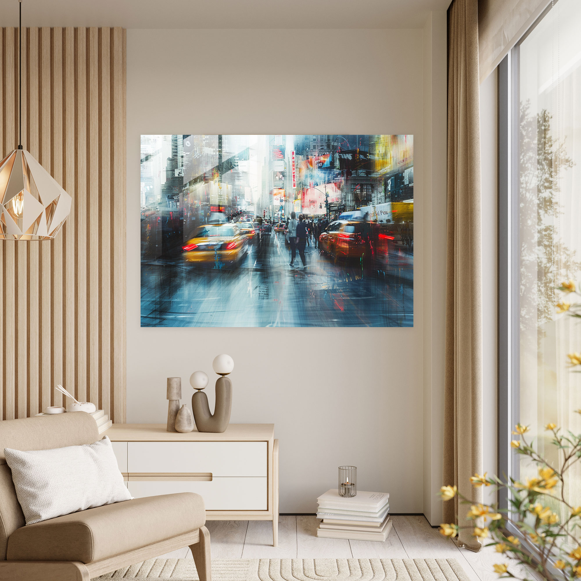 Impressionism Home Decoration - City Street Scene - Impressionism, City Art, Home Decoration, Impressionism