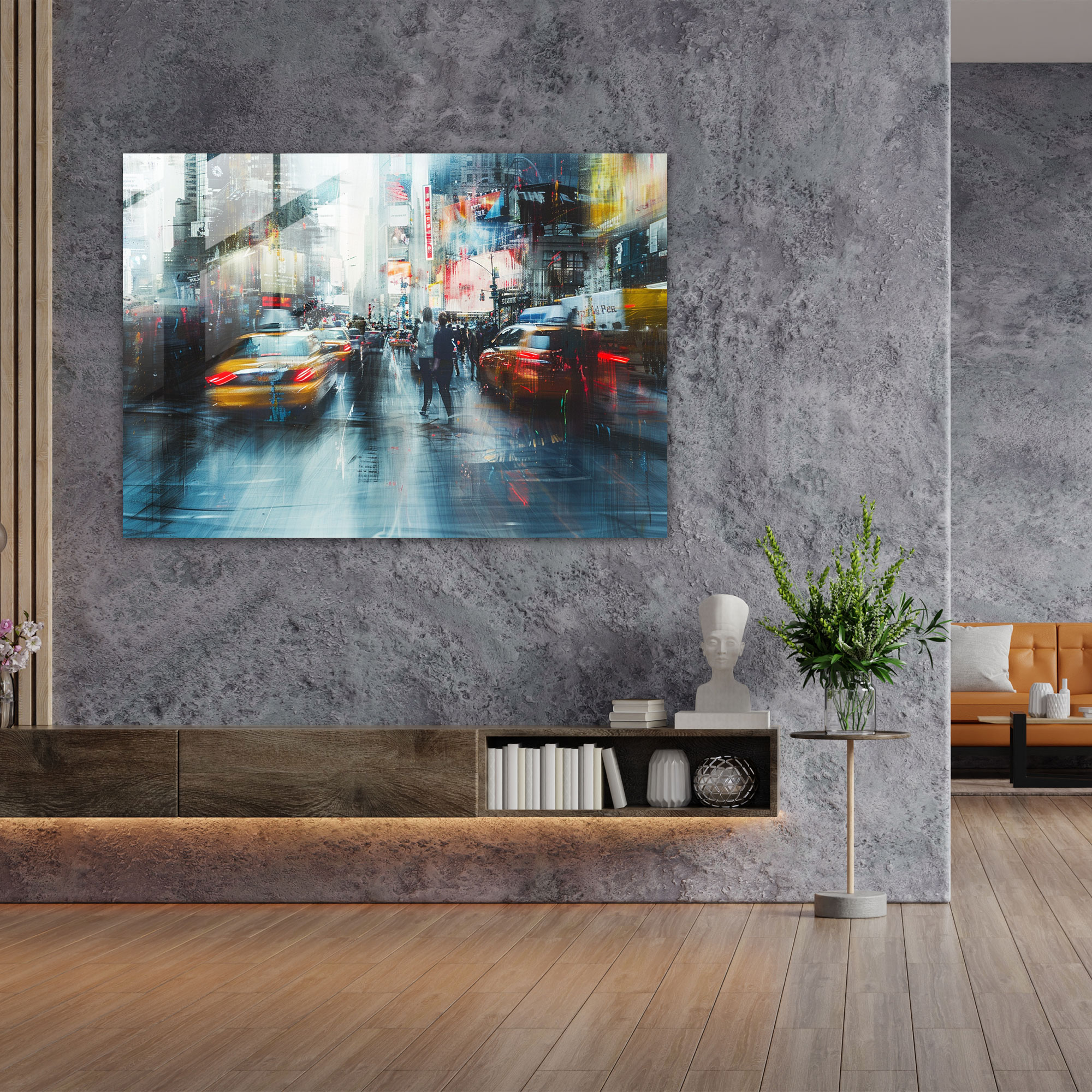 Impressionism Home Decoration - City Street Scene - Impressionism, City Art, Home Decoration, Impressionism