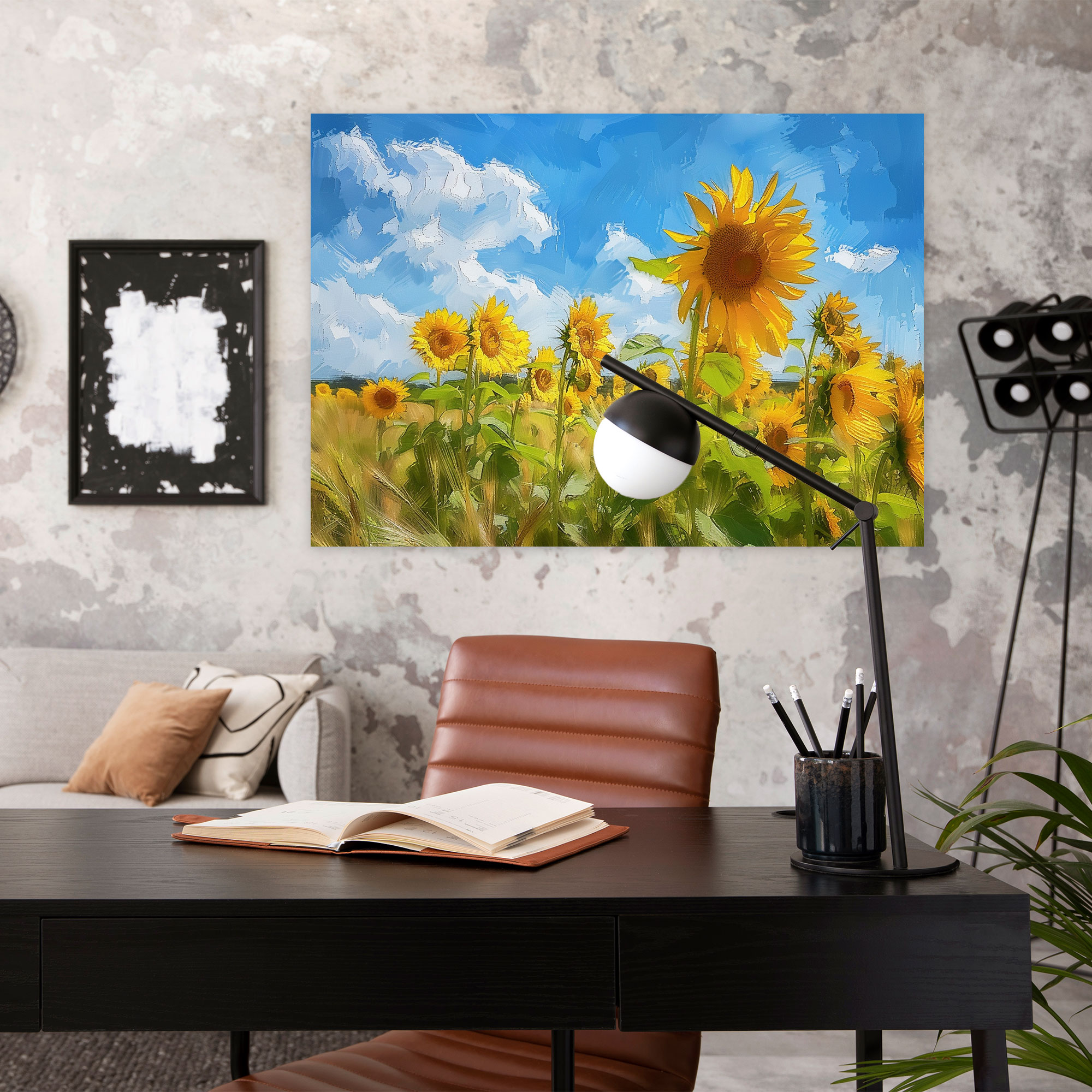 Impressionism Sunflower Field Wall Decoration - Impressionism, Wall Decoration, Home Decoration, Canvas