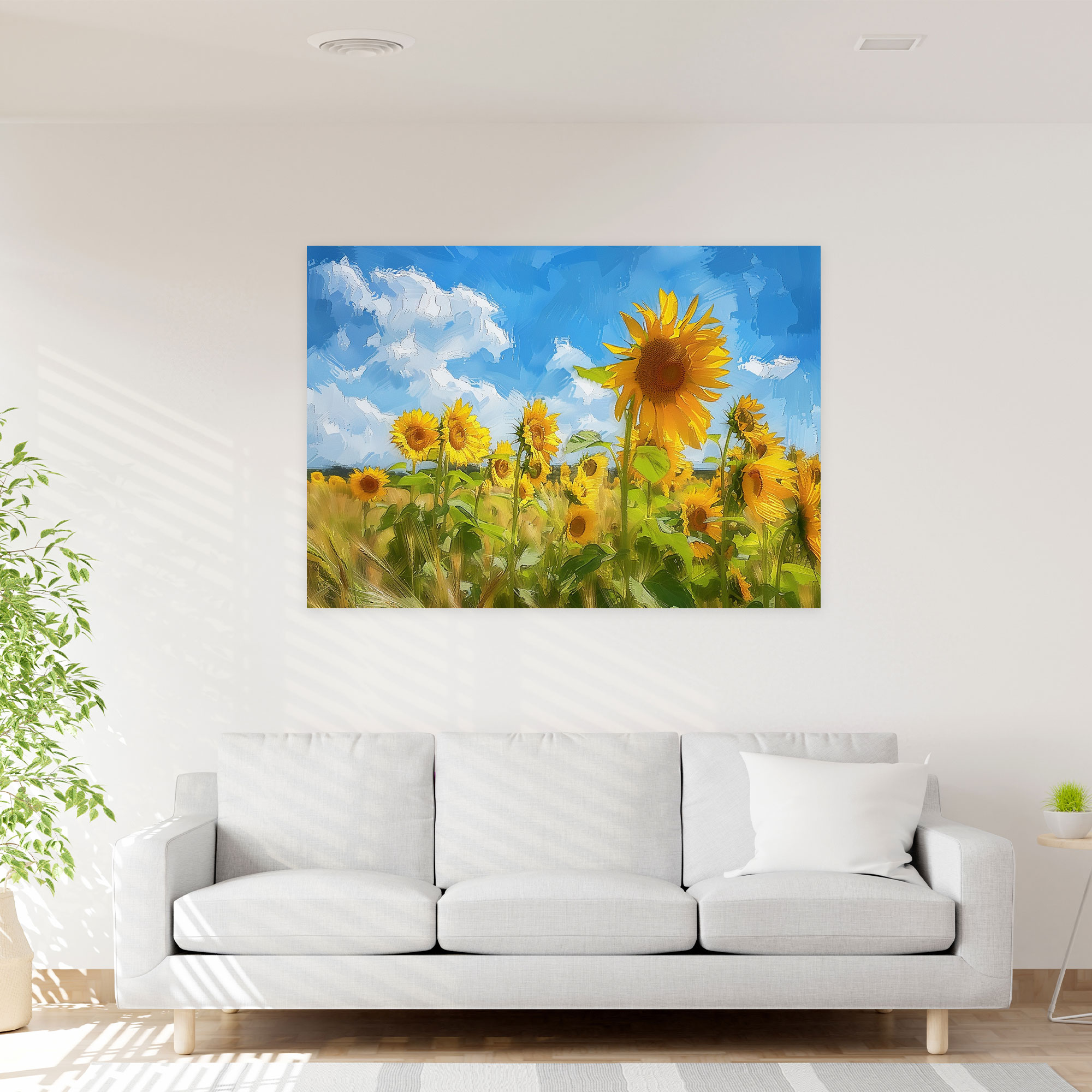 Impressionism Sunflower Field Wall Decoration - Impressionism, Wall Decoration, Home Decoration, Canvas