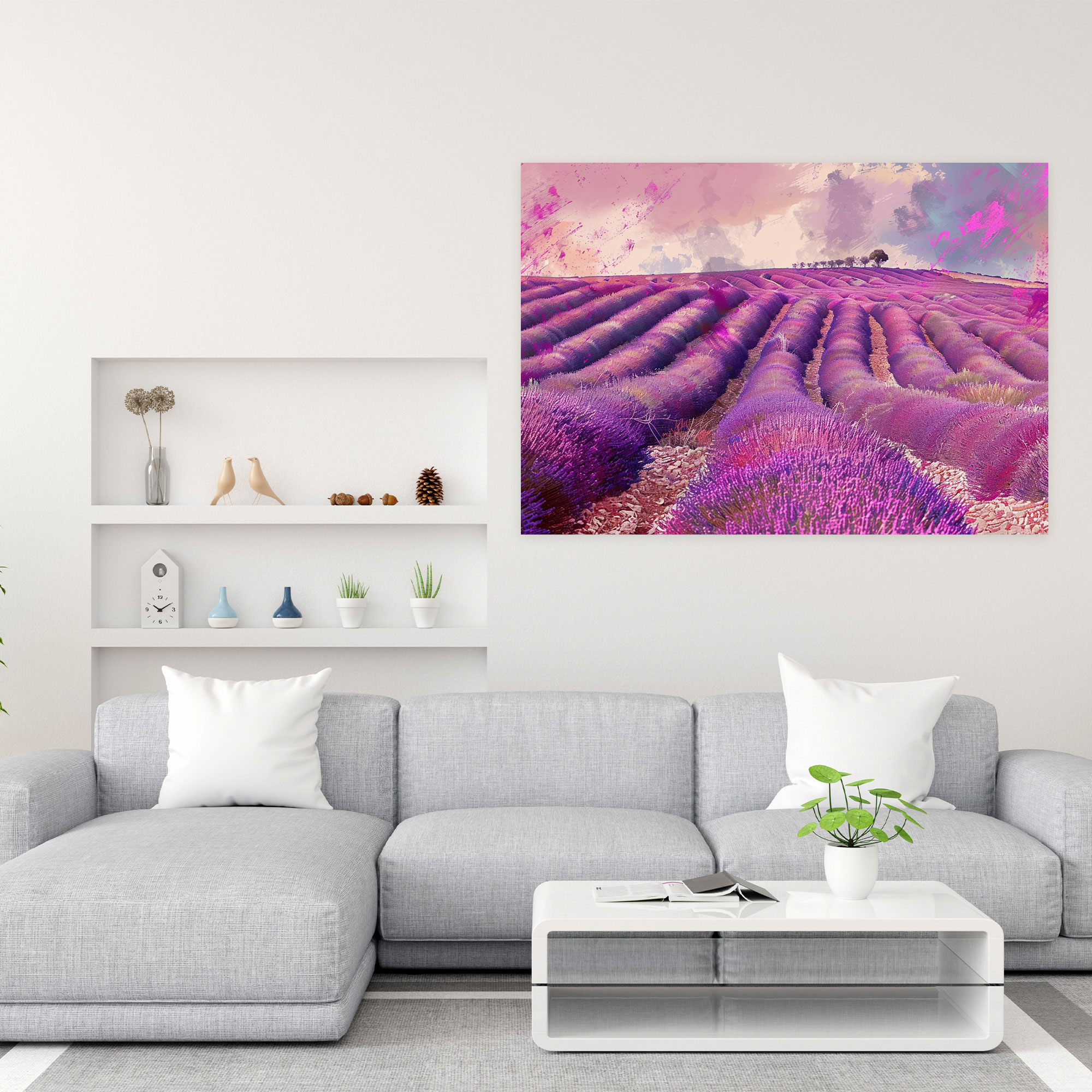 Impressionism Lavender Fields Wall Art - Impressionism, Home Decoration, Wall Art, Impressionism