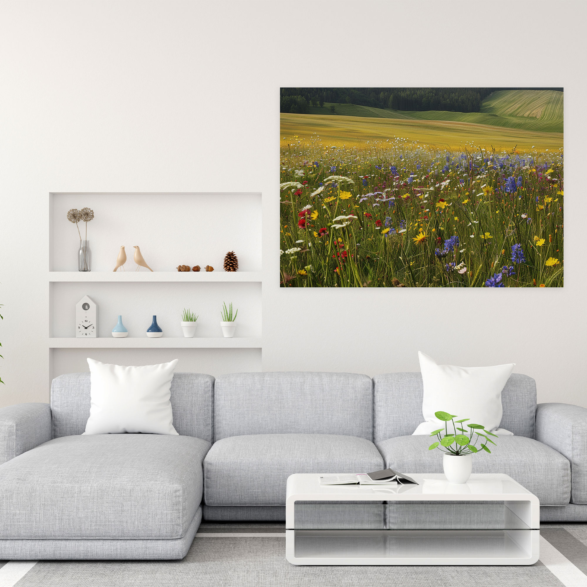 Impressionism Countryside Fields Of Flowers Wall Decoration - Impressionism, Impressionism, Home Decoration, Canvas Wall Art