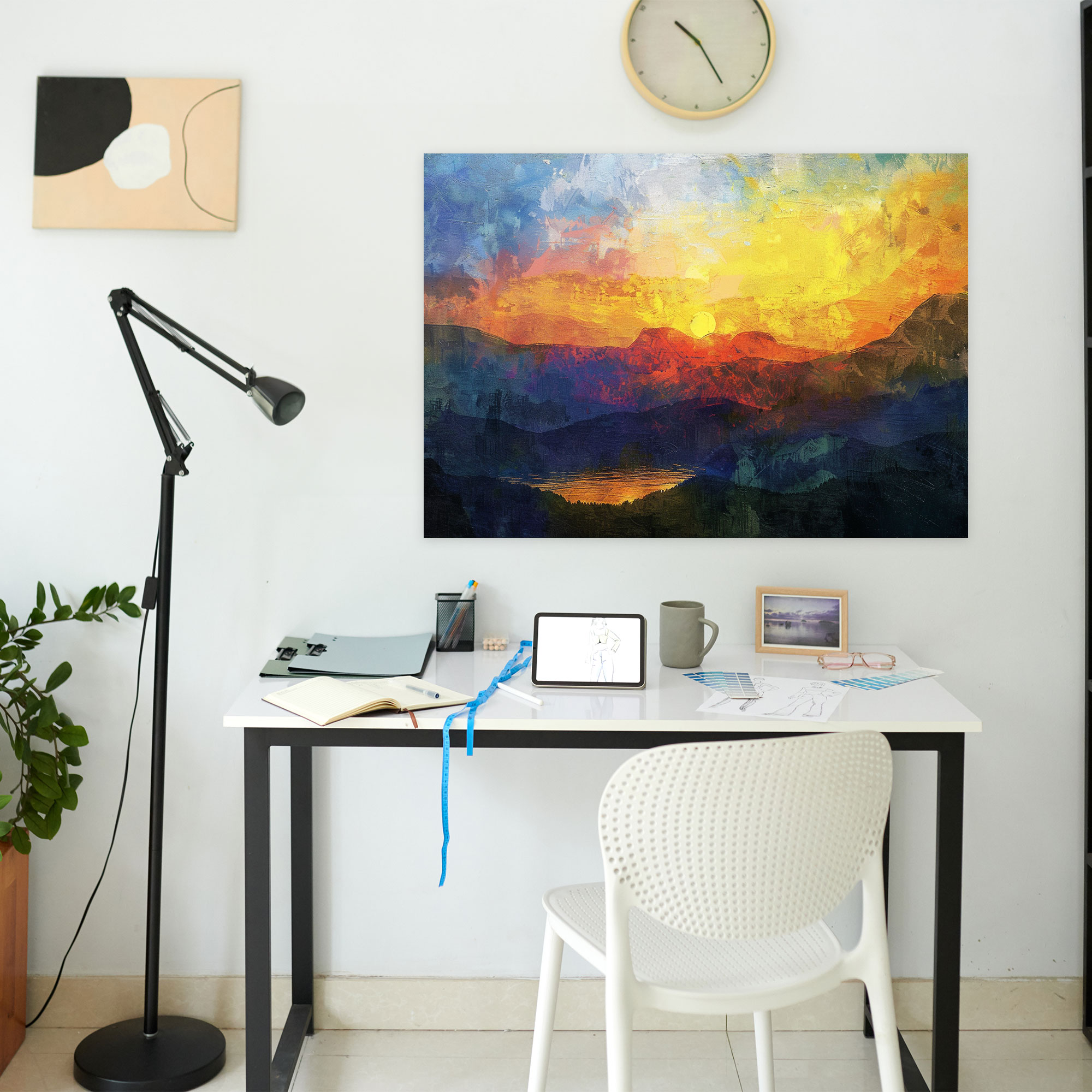 Impressionism Mountain View Sunset Canvas Print - Impressionism, Canvas Print, Canvas Wall Art, Canvas