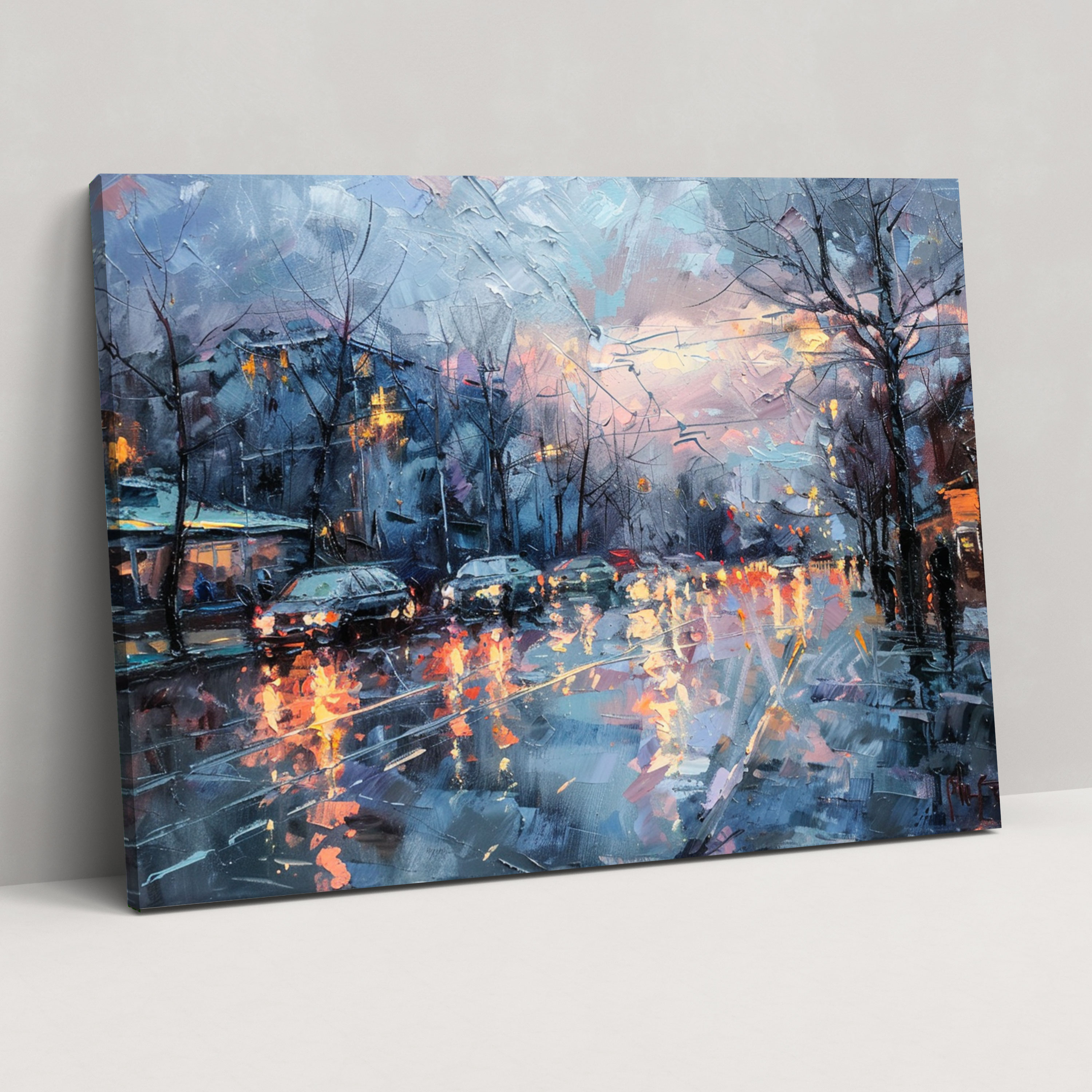 Impressionism Urban Street Dusk Wall Decoration - Impressionism, Impressionism, Canvas Wall Art, Wall Decoration