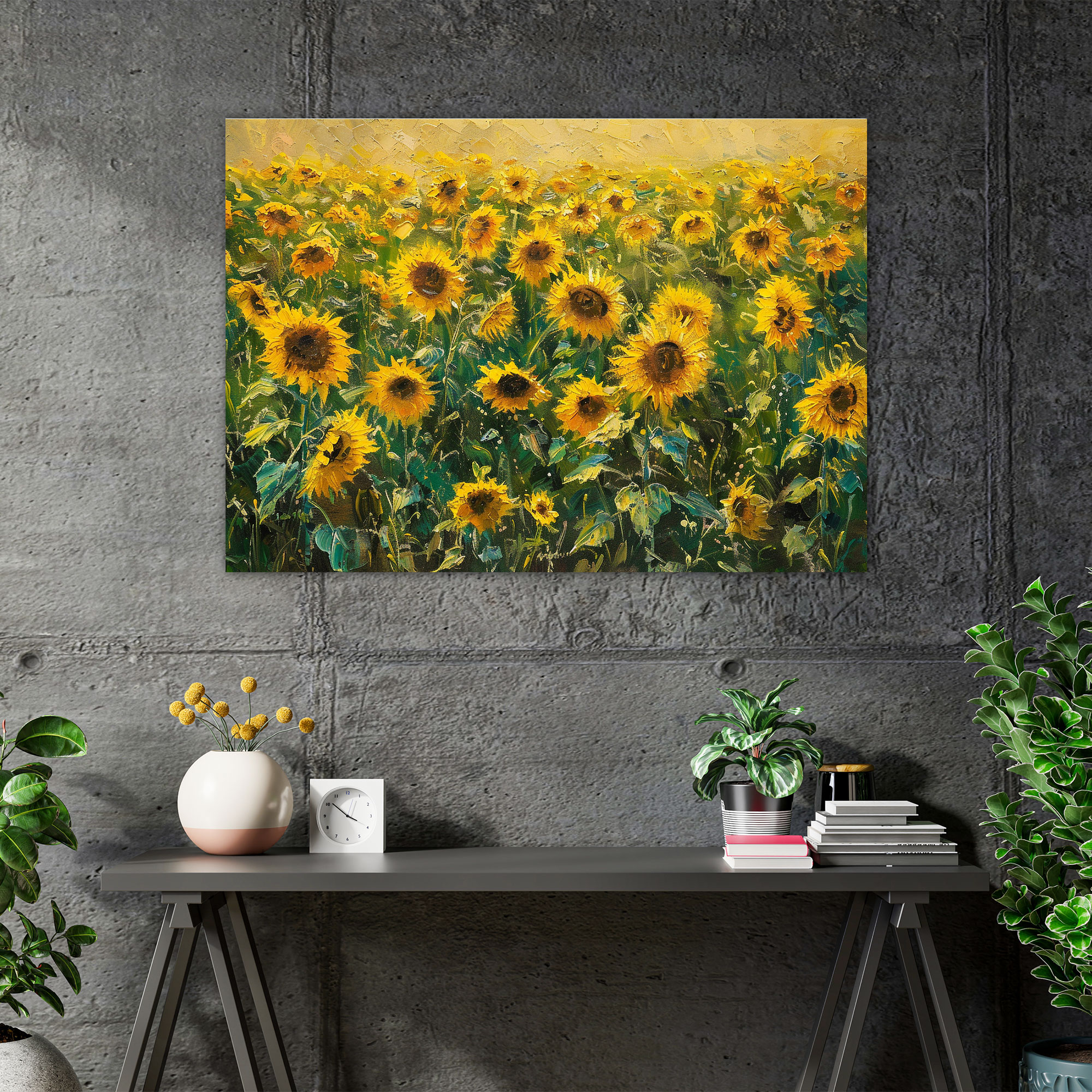 Impressionism Sunflower Canvas Print - Impressionism, Wall Art, Canvas Wall Art, Canvas Print