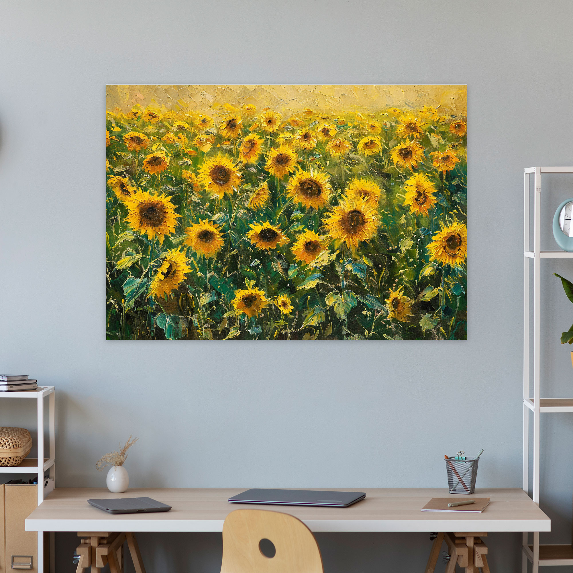 Impressionism Sunflower Canvas Print - Impressionism, Wall Art, Canvas Wall Art, Canvas Print