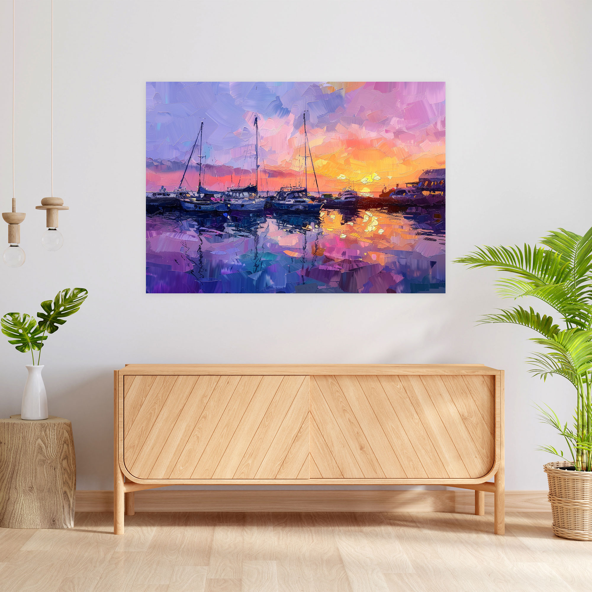 Impressionism Harbor Sunset Wall Art - Impressionism, Home Decoration, Wall Decoration, Impressionism