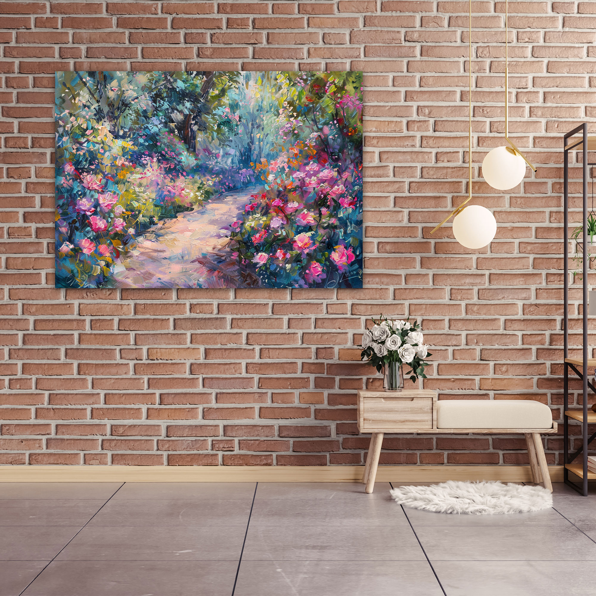 Impressionism Flower Garden Bloom Canvas Print - Impressionism, Canvas Print, Home Decoration, Wall Art