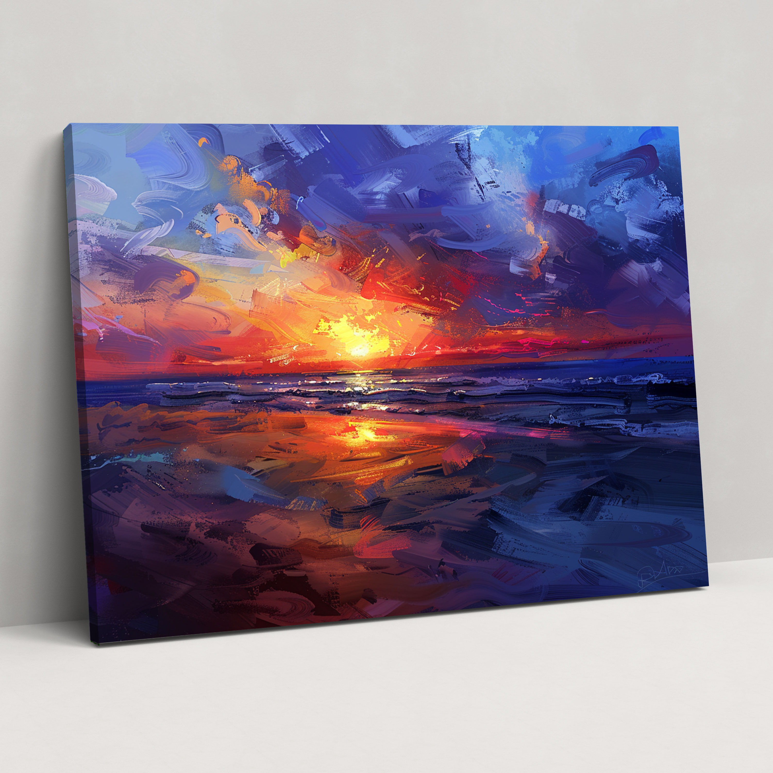 Impressionism Beach Canvas Print - Impressionism, Home Decoration, Canvas, Wall Decoration