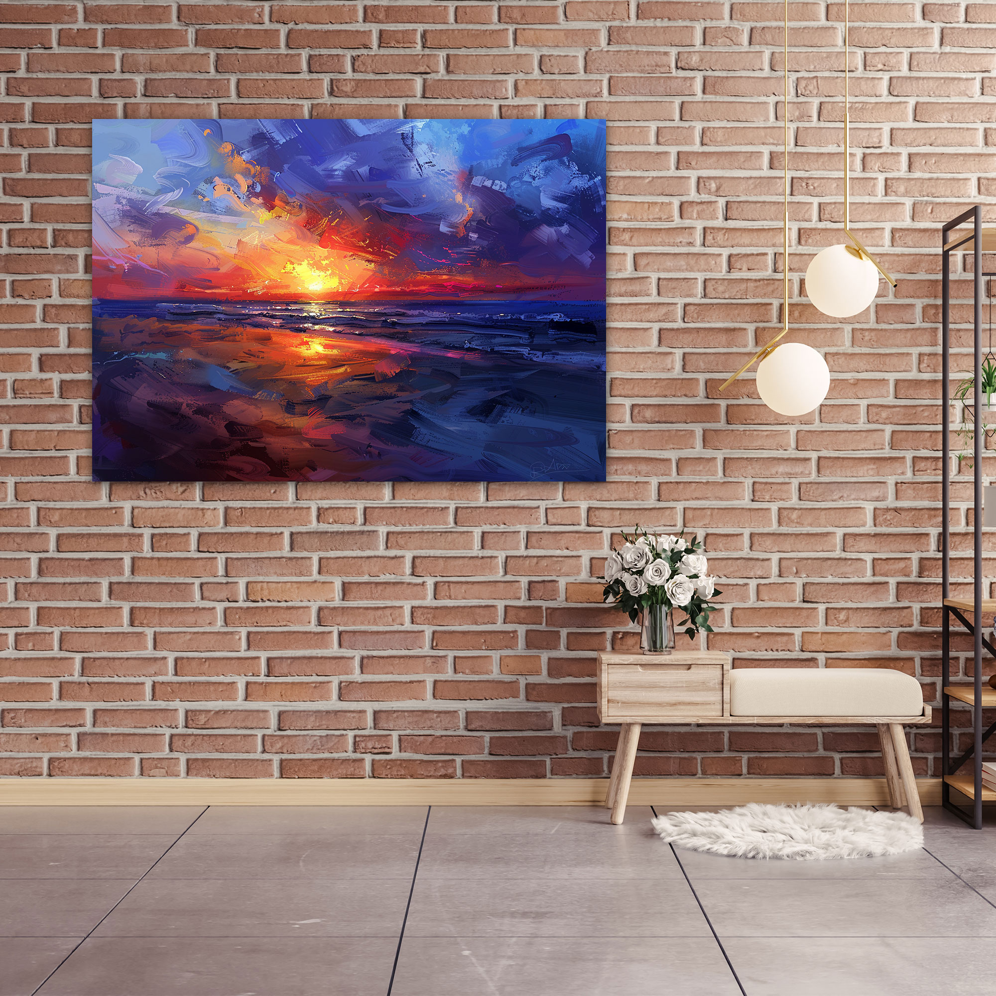 Impressionism Beach Canvas Print - Impressionism, Home Decoration, Canvas, Wall Decoration