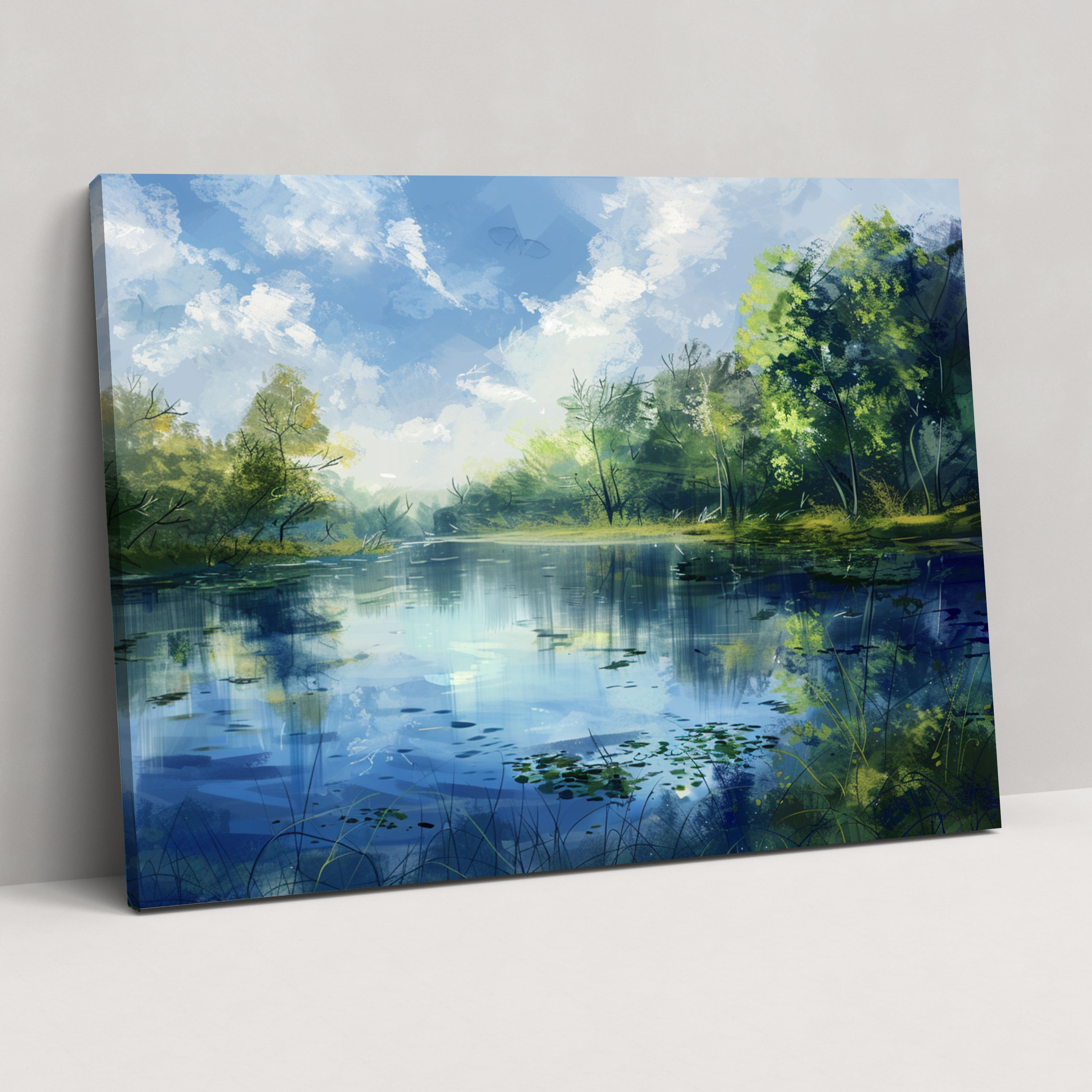 Impressionism Lake Canvas Print - Impressionism, Canvas Wall Art, Home Decoration, Wall Decoration