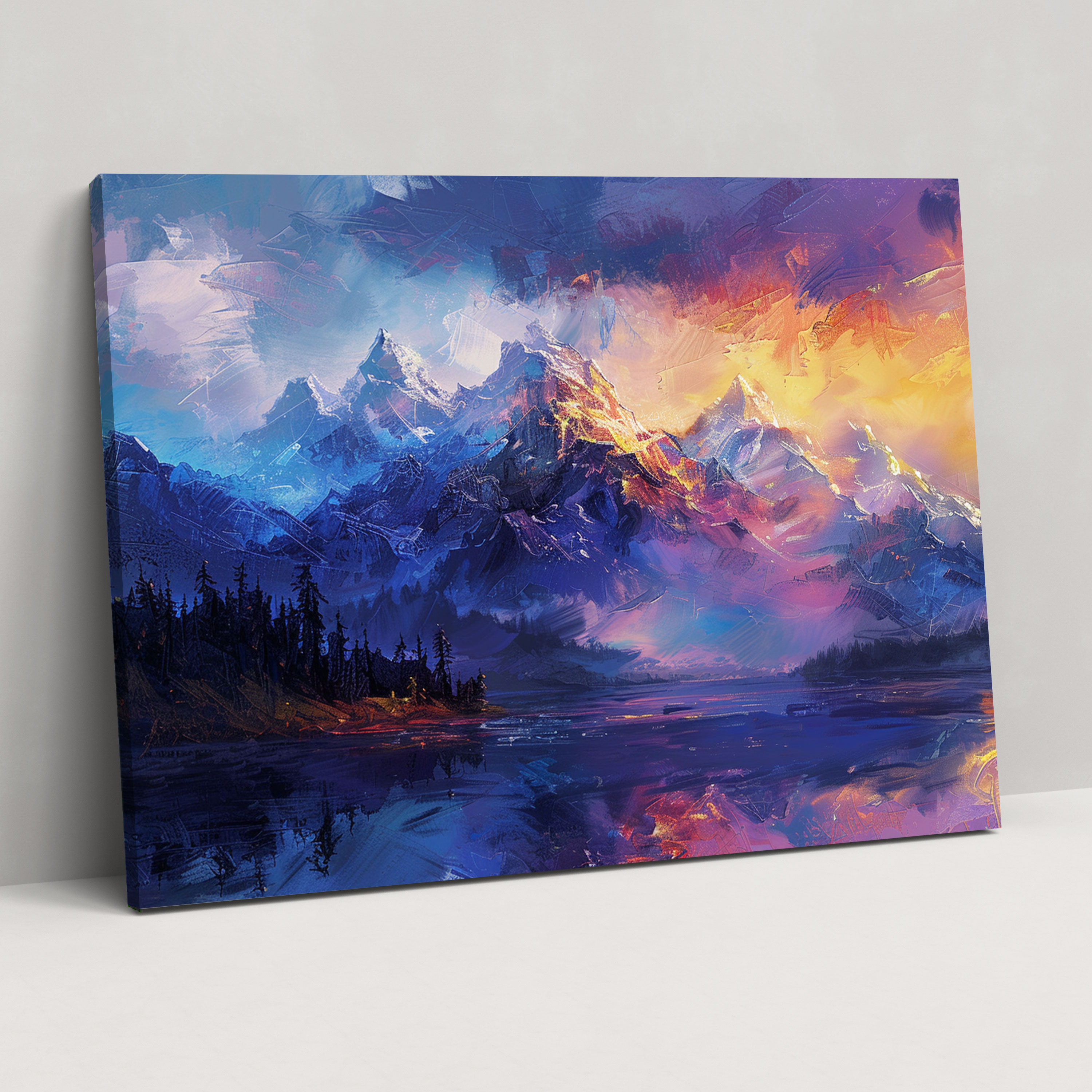 Impressionism Mountain Range Wall Decoration - Impressionism, Home Decoration, Canvas, Impressionism