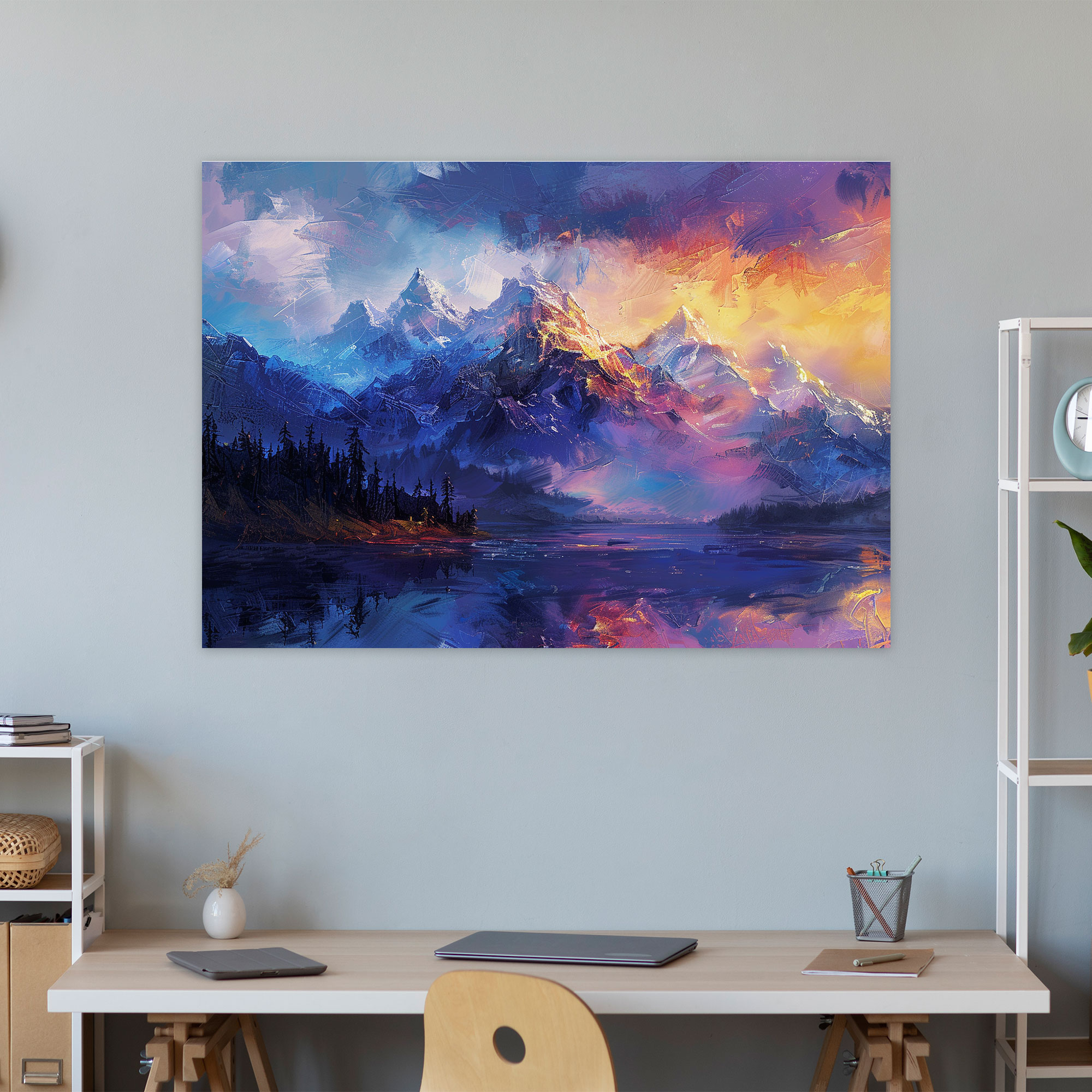Impressionism Mountain Range Wall Decoration - Impressionism, Home Decoration, Canvas, Impressionism