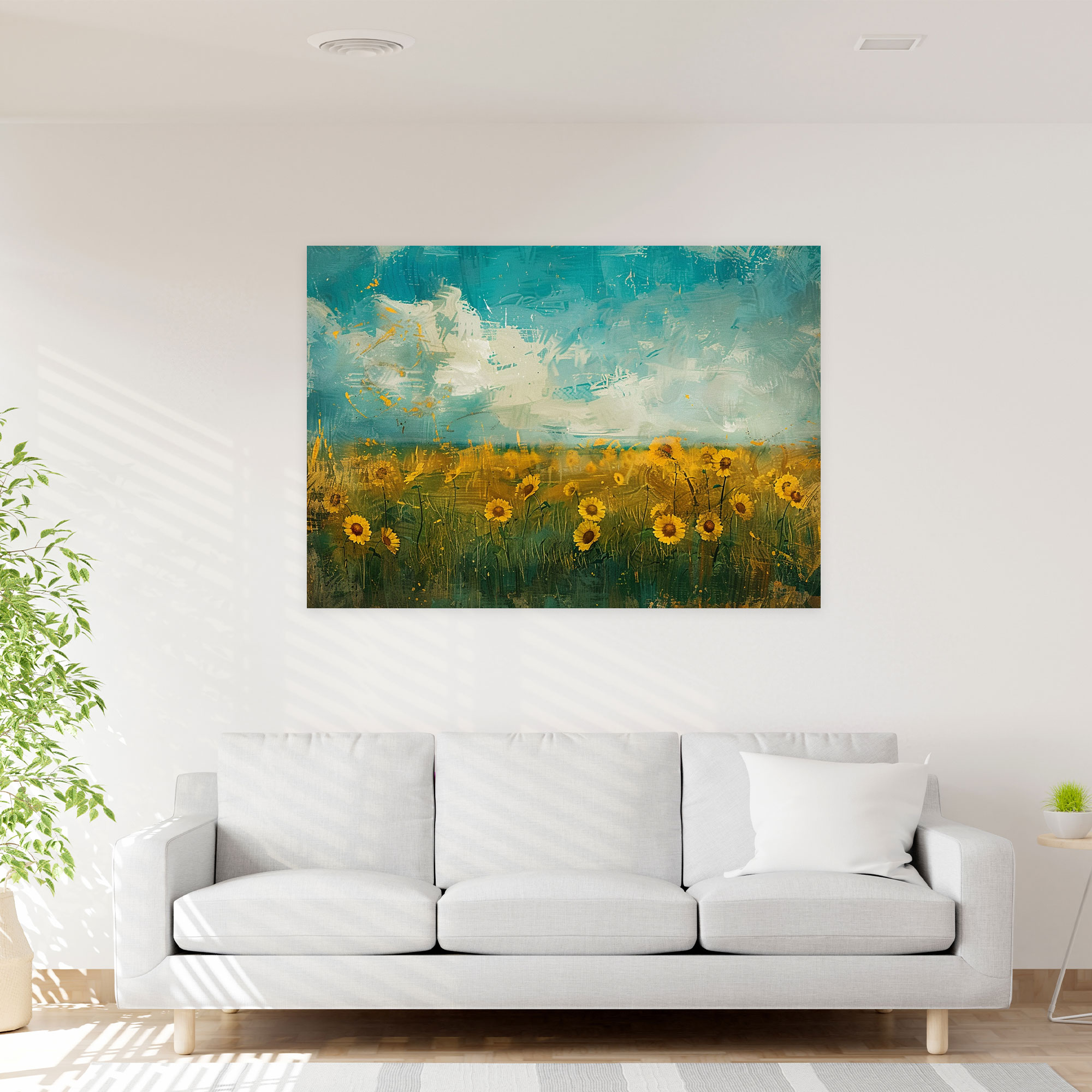 Impressionism Sunflower Field Wall Art - Impressionism, Wall Decoration, Impressionism, Home Decoration