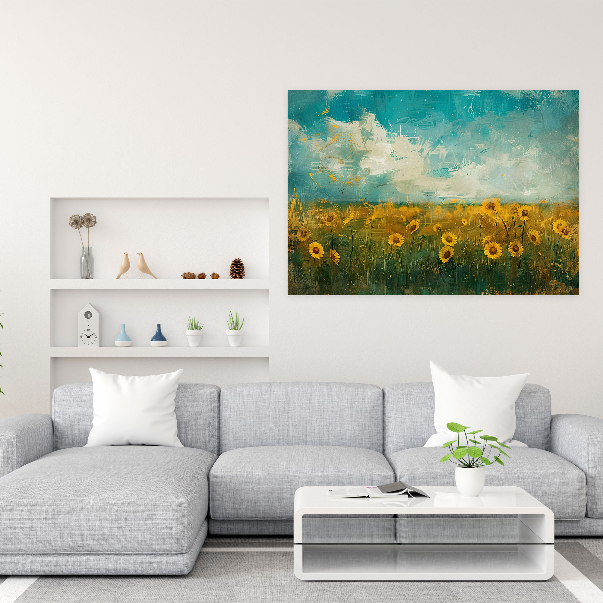 Impressionism Sunflower Field Wall Art - Impressionism, Wall Decoration, Impressionism, Home Decoration