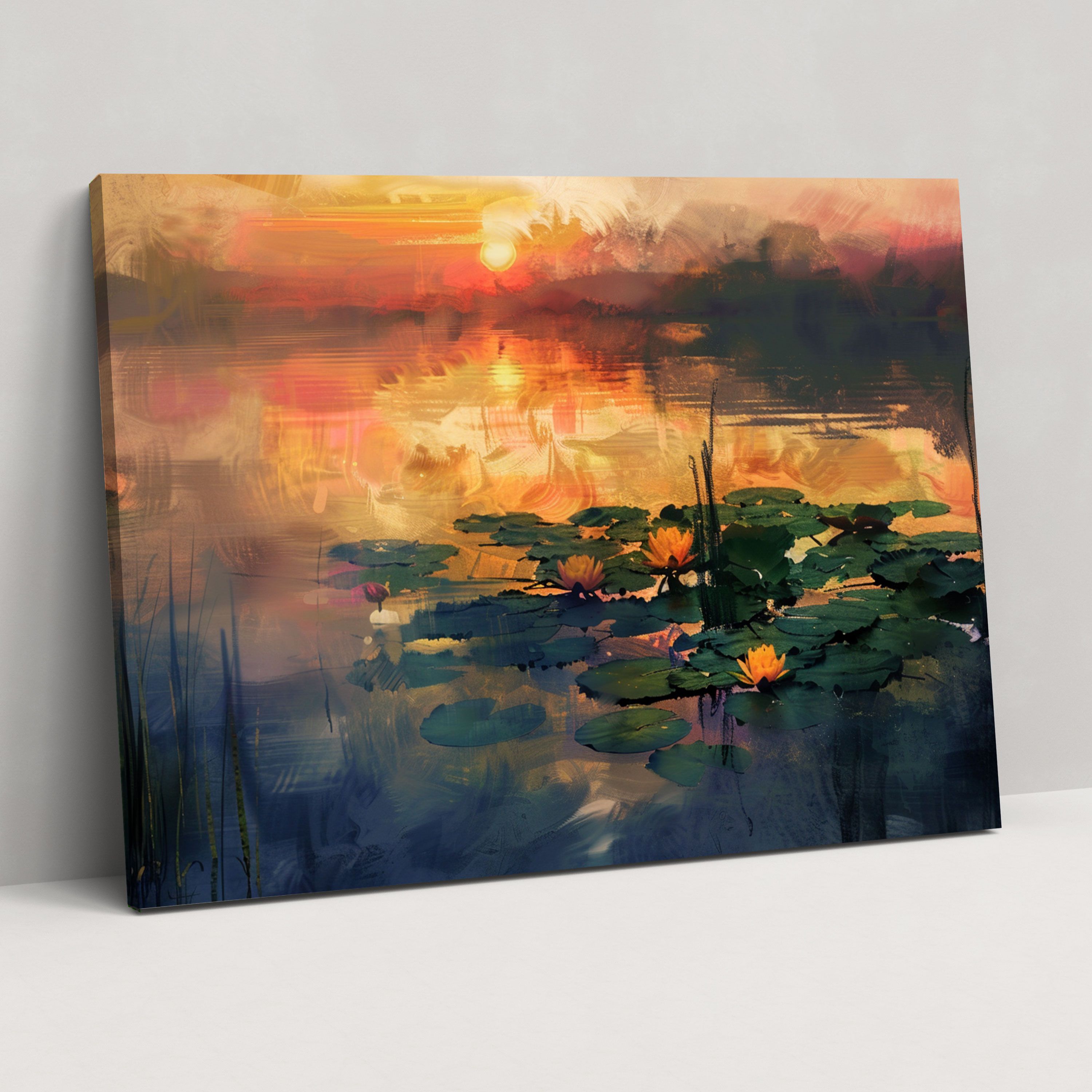 Impressionism Lily Pond Canvas Print - Impressionism, Impressionism, Canvas Print, Wall Decoration