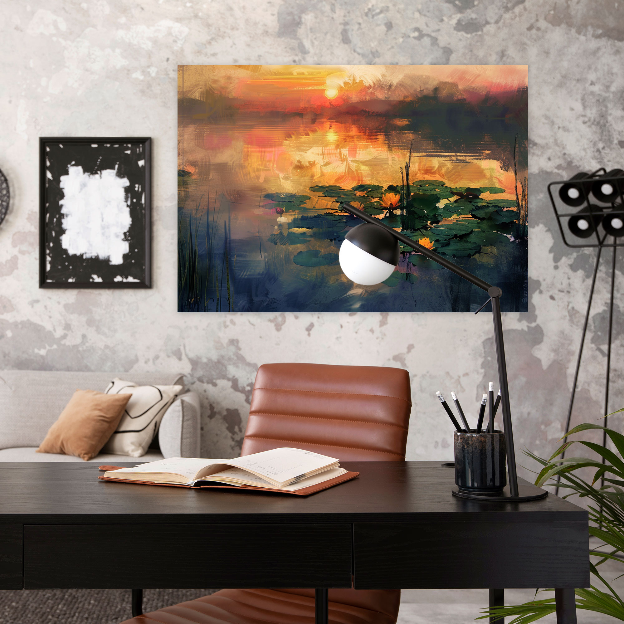 Impressionism Lily Pond Canvas Print - Impressionism, Impressionism, Canvas Print, Wall Decoration