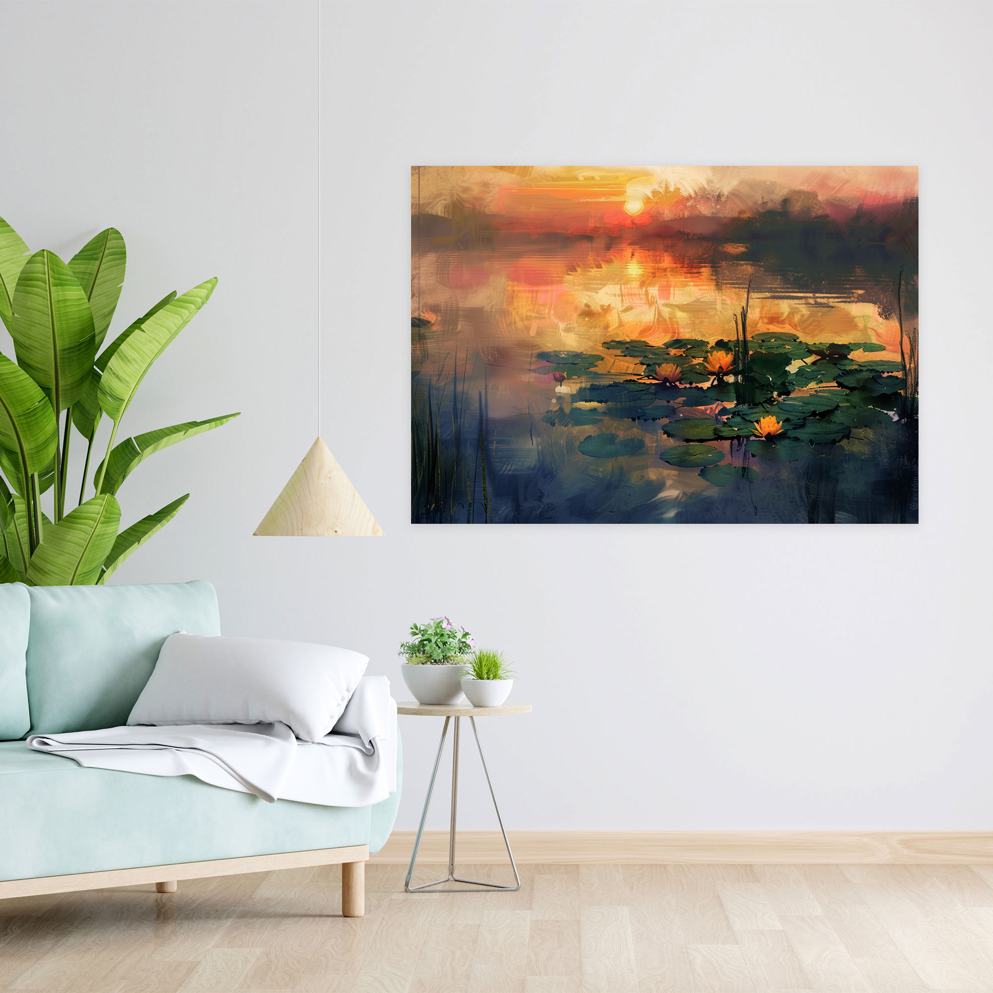Impressionism Lily Pond Canvas Print - Impressionism, Impressionism, Canvas Print, Wall Decoration