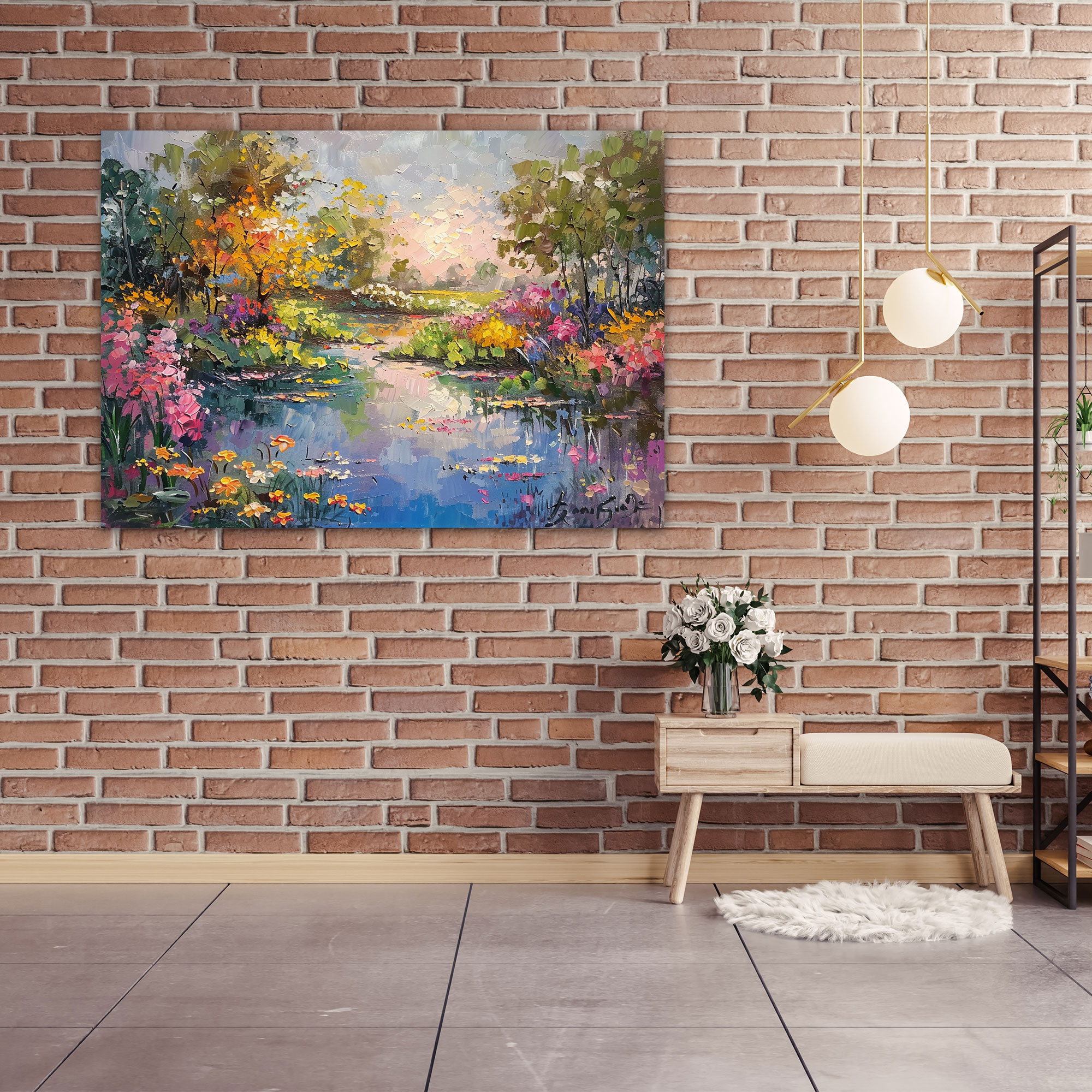 Impressionism Flower Garden Canvas Print - Impressionism, Canvas, Impressionism, Wall Art