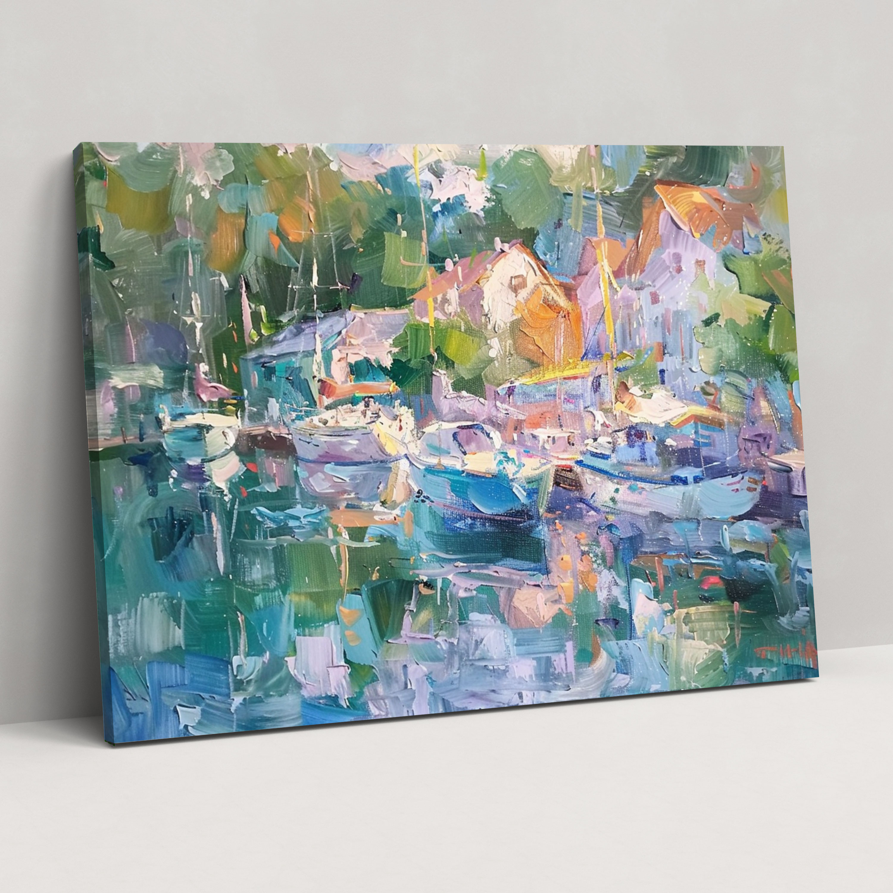 Impressionism Harbor Scene Wall Art - Impressionism, Wall Art, Canvas, Impressionism