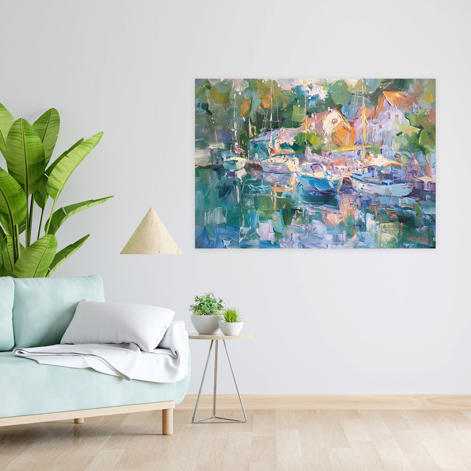 Impressionism Harbor Scene Wall Art - Impressionism, Wall Art, Canvas, Impressionism