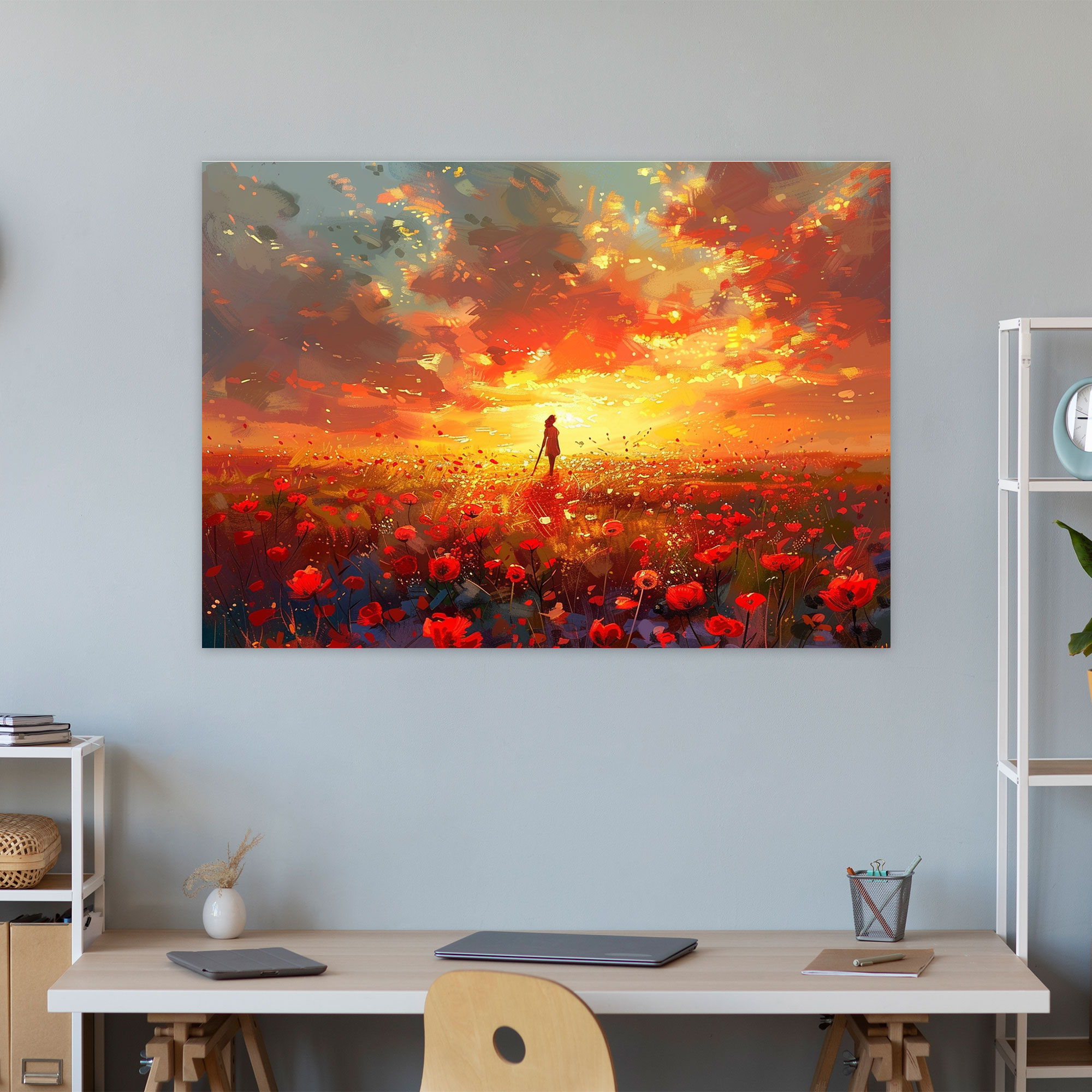 Impressionism Fields Of Flowers Canvas Print - Impressionism, Wall Decoration, Impressionism, Canvas