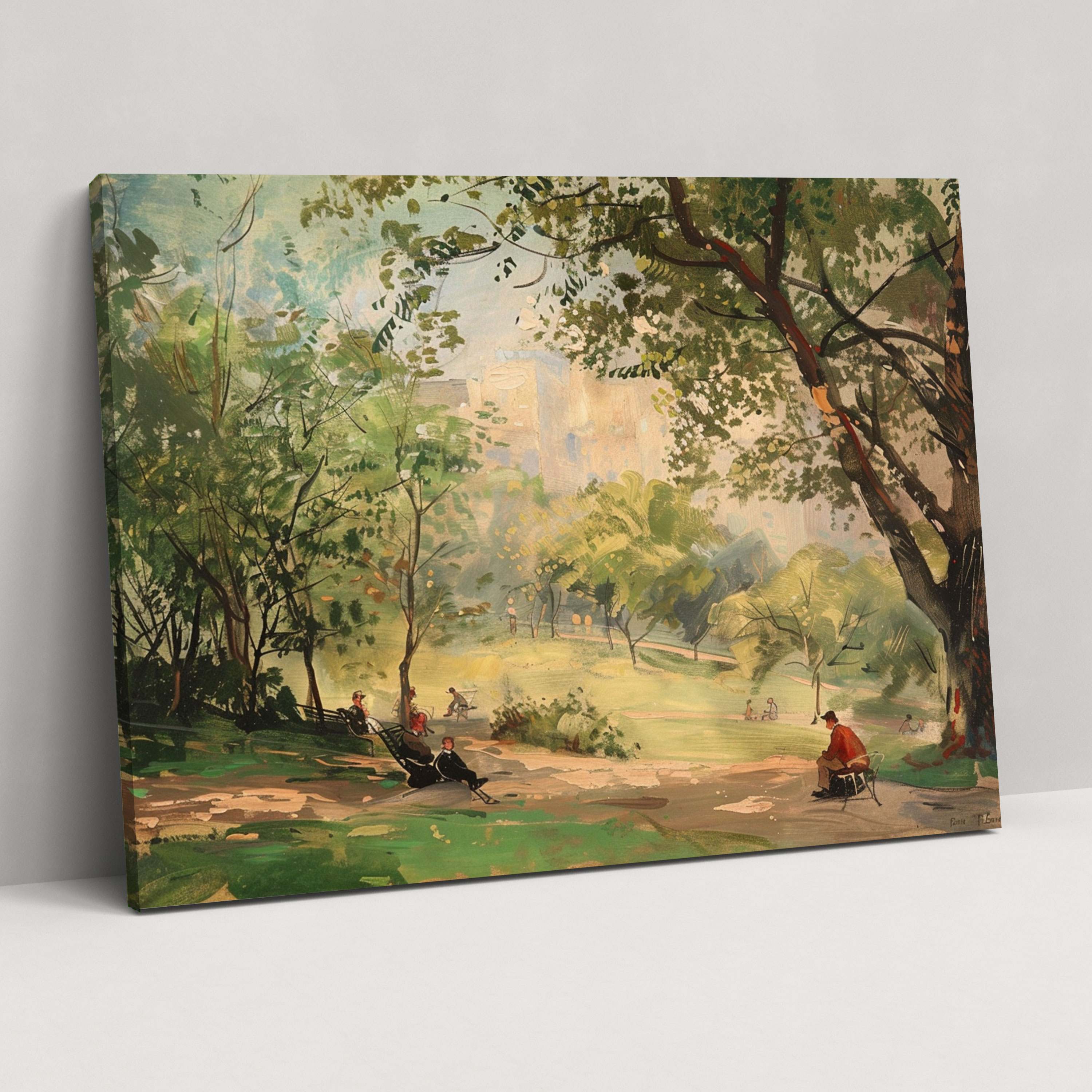 Peaceful Park Scene Impressionism Wall Decoration - Impressionism, Impressionism, Canvas, Wall Decoration
