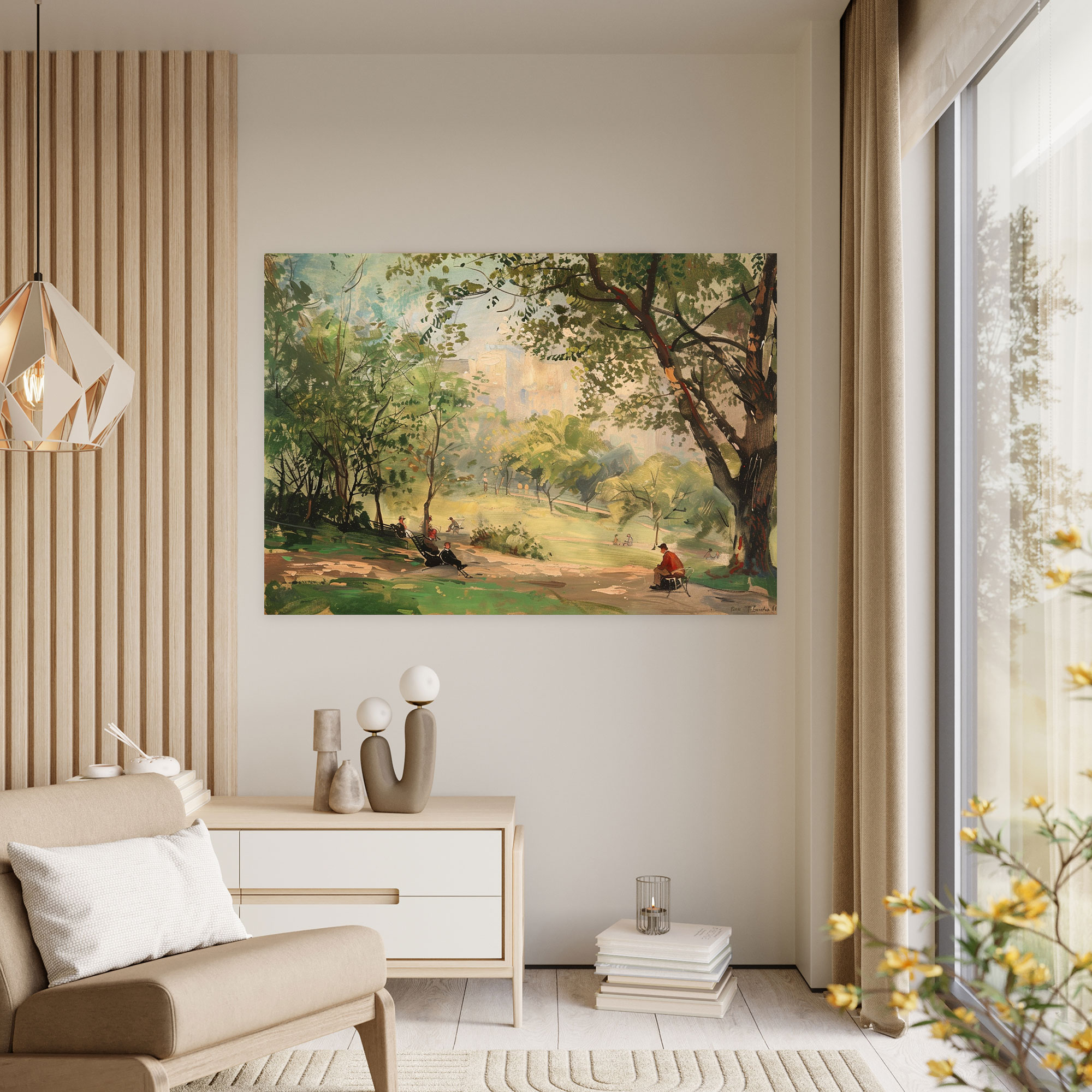 Peaceful Park Scene Impressionism Wall Decoration - Impressionism, Impressionism, Canvas, Wall Decoration
