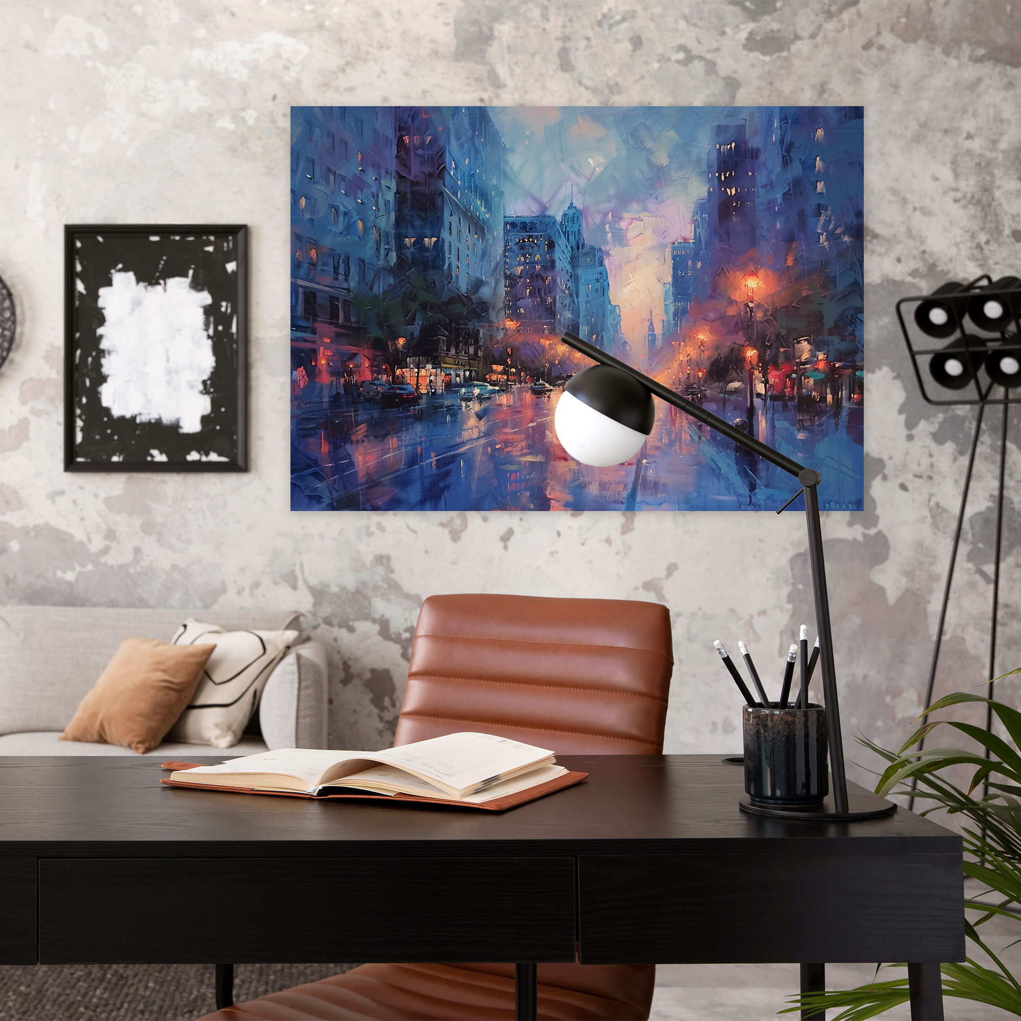 Cityscape At Dusk Impressionism Canvas Wall Art - Impressionism, Canvas Print, Wall Decoration, Wall Art