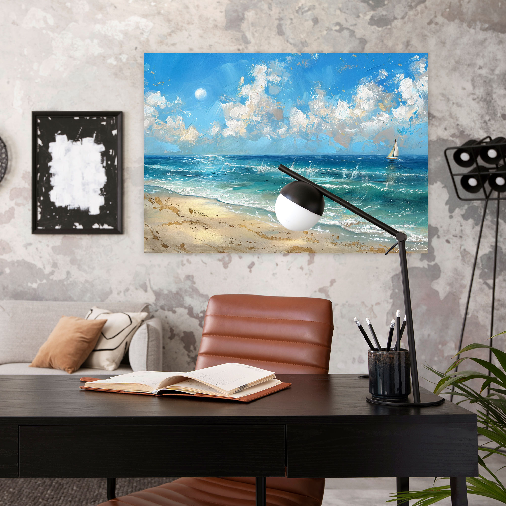 Serene Beach Scene Impressionism Wall Art - Impressionism, Canvas Wall Art, Impressionism, Canvas