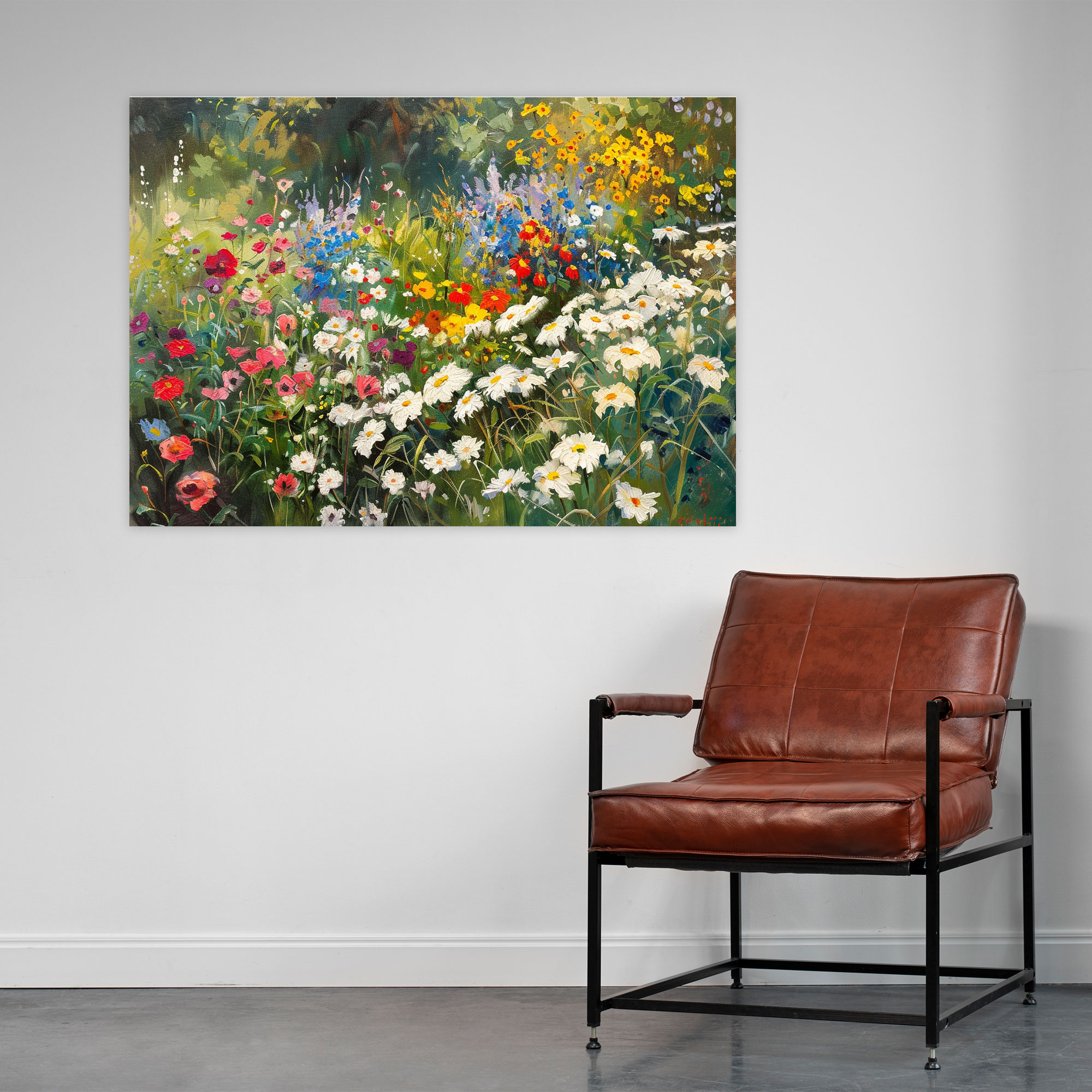 Flower Garden In Full Bloom Impressionism Canvas Print - Impressionism, Wall Decoration, Home Decoration, Canvas