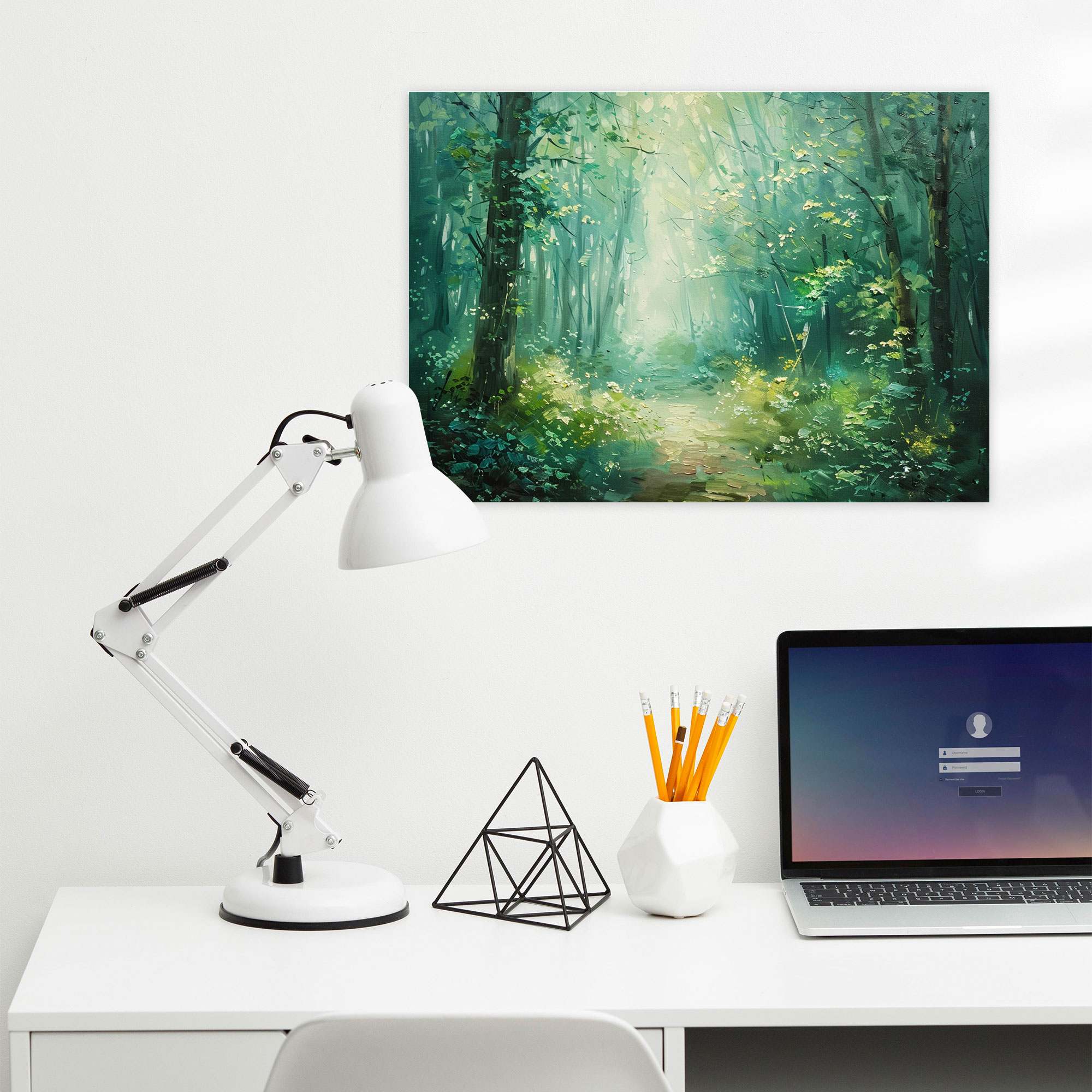 Lush Green Forest In The Mist Impressionism Canvas Wall Art - Impressionism, Canvas Print, Home Decoration, Impressionism