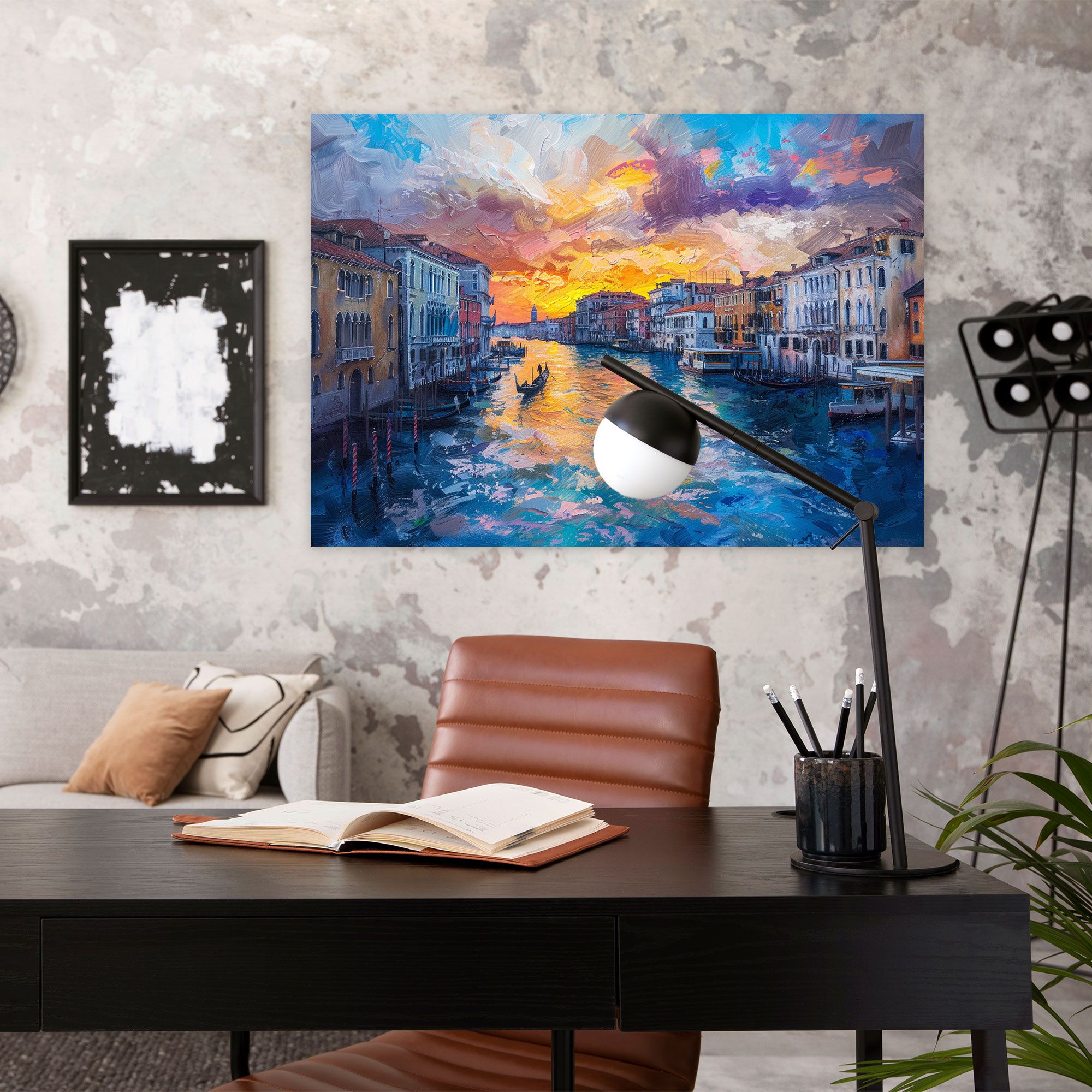 Canal In Venice Sunrise Impressionism Canvas Print - Impressionism, Home Decoration, Canvas Wall Art, Wall Decoration