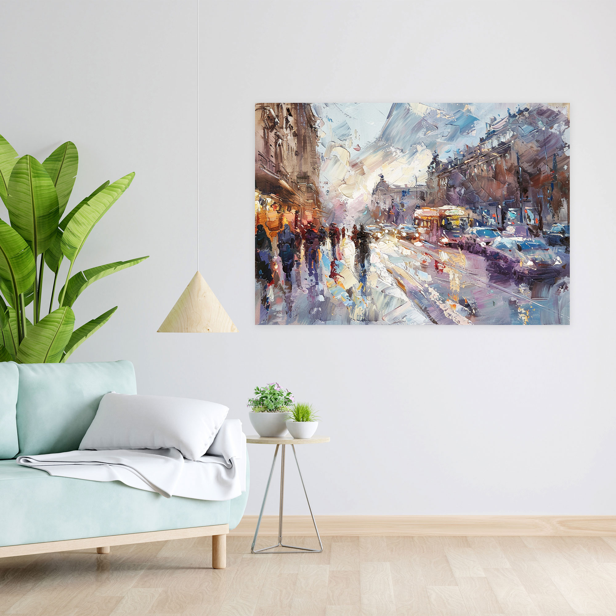 Cityscape Impressionism Canvas Print - Impressionism, Canvas Print, Brush Strokes, Urban