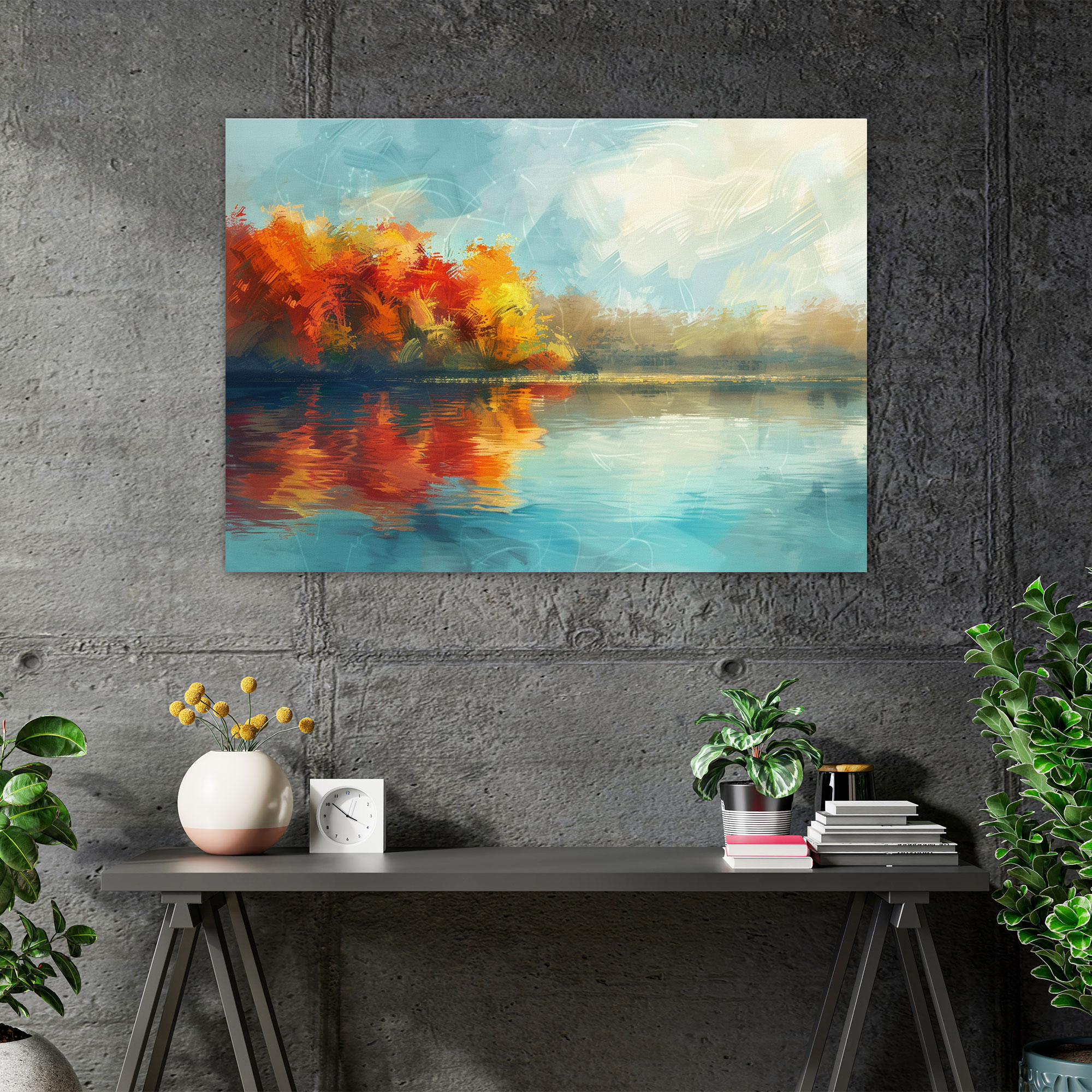 Autumn Reflections Wall Art - Impressionism, Home Decoration, Impressionism, Canvas