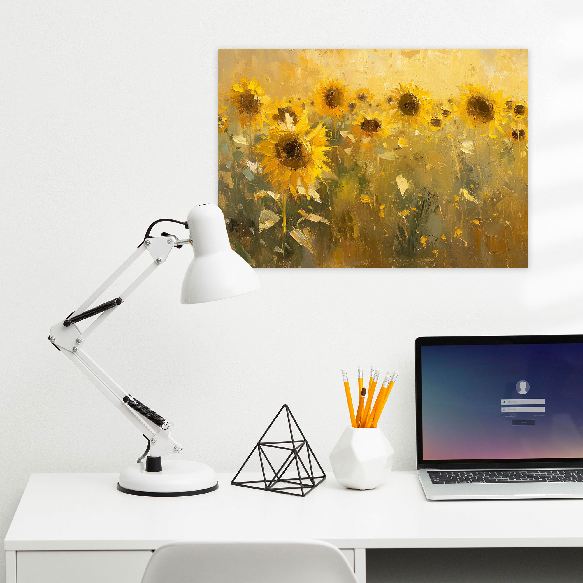 Sunflower Impressions Wall Decoration - Impressionism, Wall Decoration, Canvas, Golden Sunlight