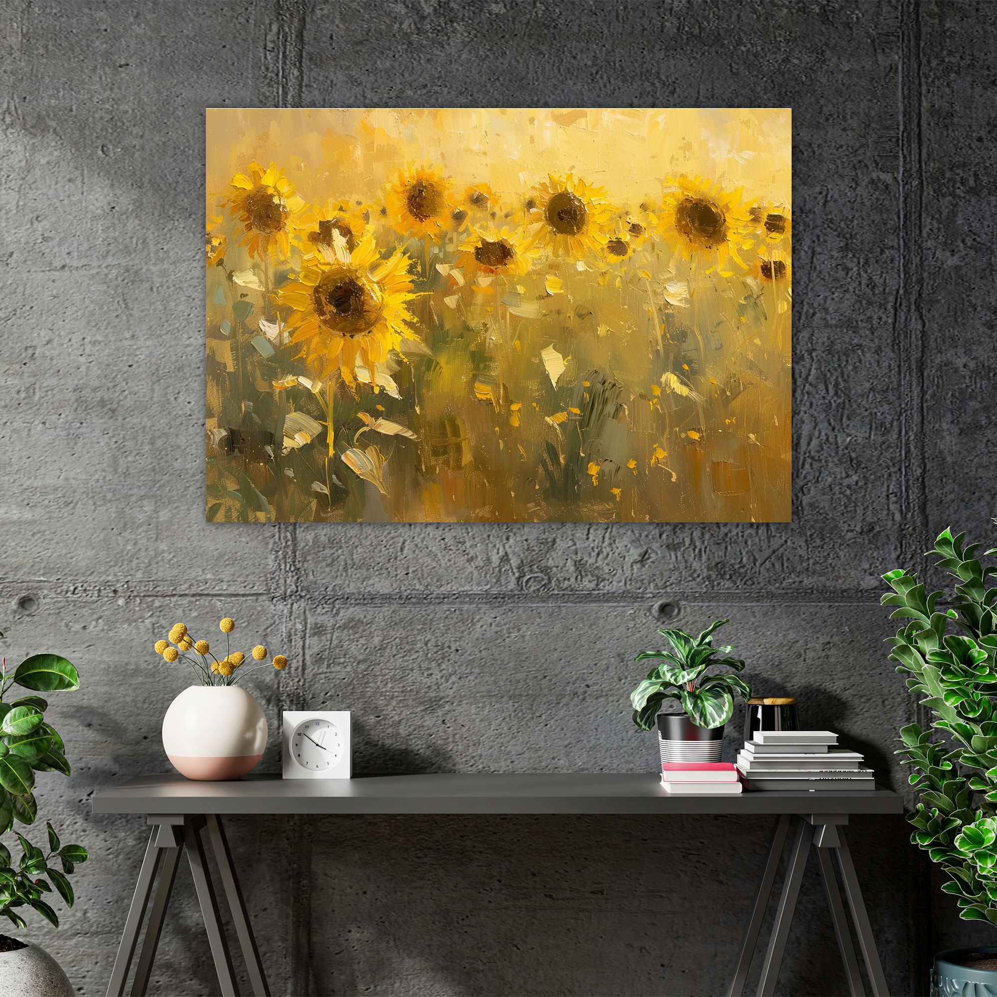 Sunflower Impressions Wall Decoration - Impressionism, Wall Decoration, Canvas, Golden Sunlight