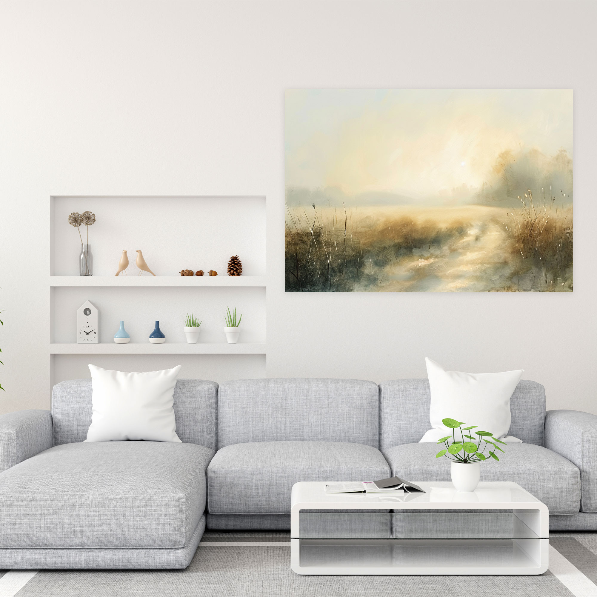 Misty Morning Impressions Wall Decoration - Impressionism, Soft Edges, Misty Morning Landscape, Impressionism