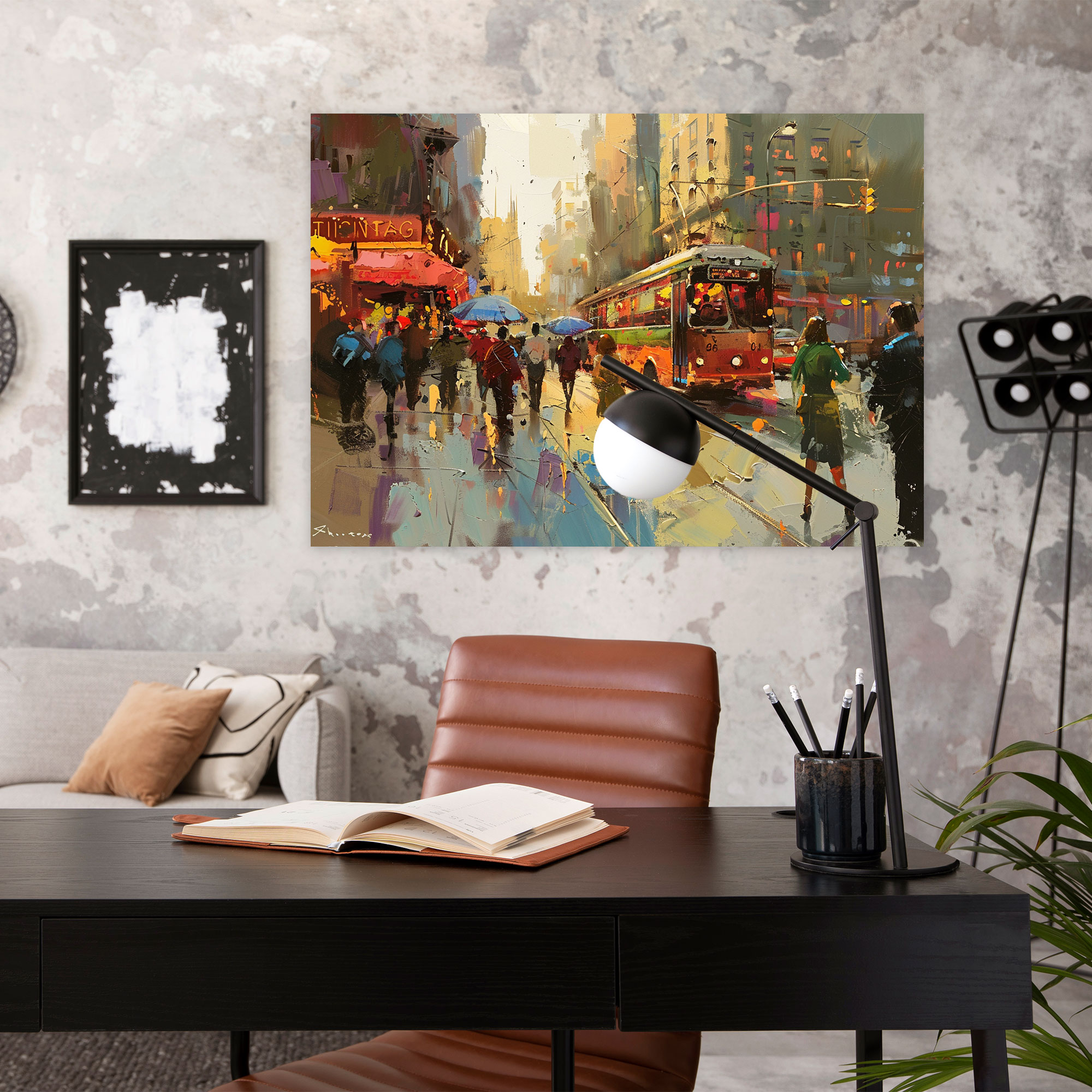 City Street Impressionism Canvas Print - Impressionism, Home Decoration, Wall Art, Canvas Wall Art