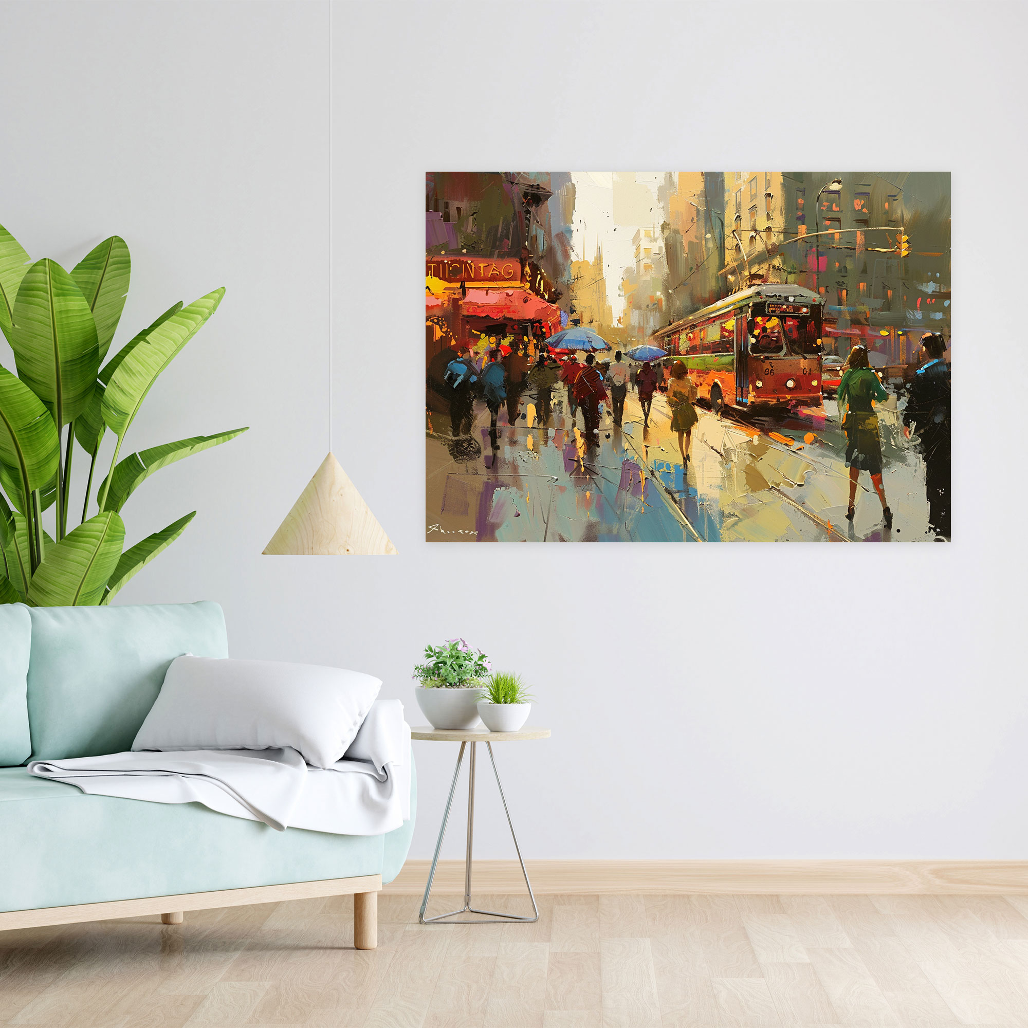 City Street Impressionism Canvas Print - Impressionism, Home Decoration, Wall Art, Canvas Wall Art