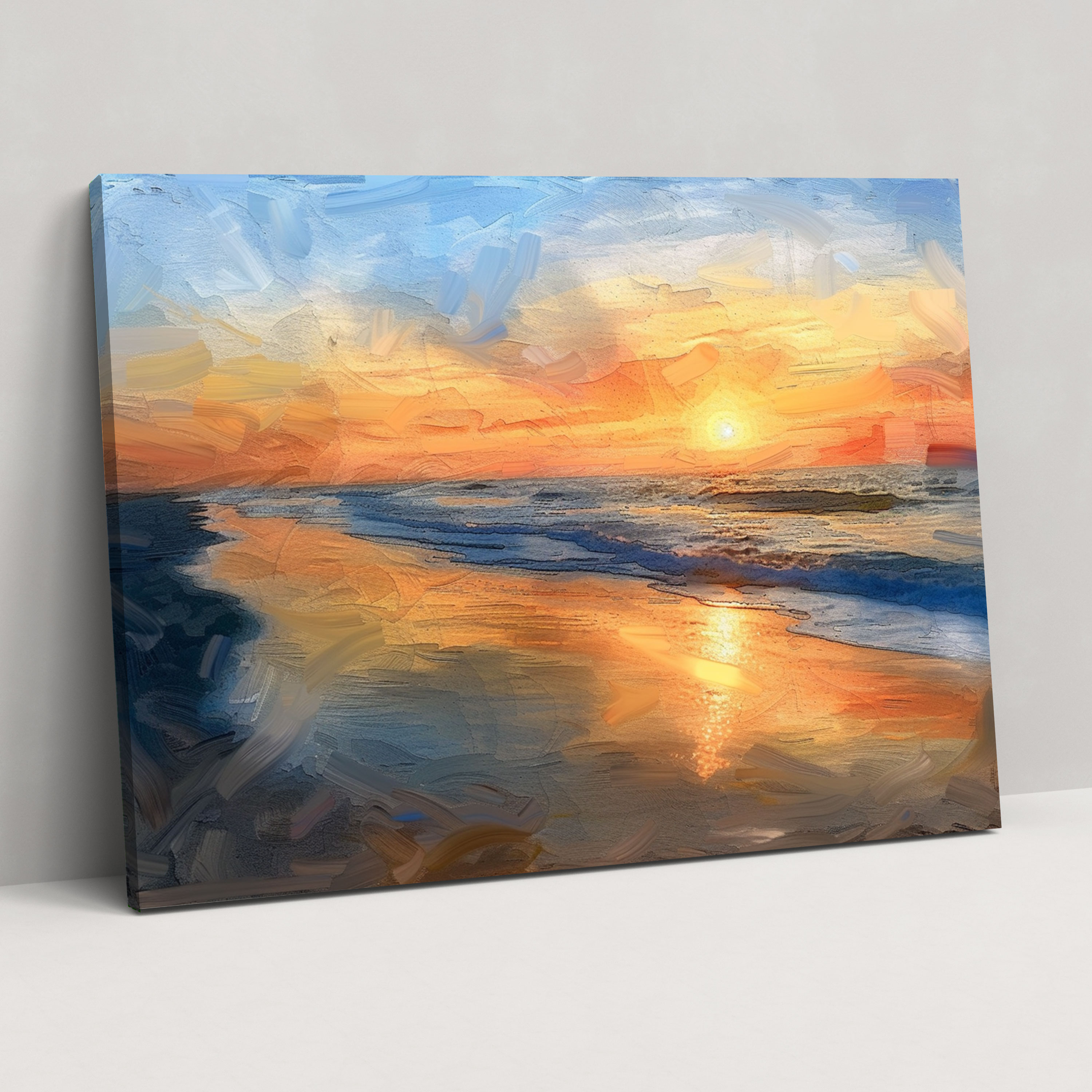 Beach Sunset Impressionism Wall Decoration - Impressionism, Canvas Wall Art, Canvas, Impressionism