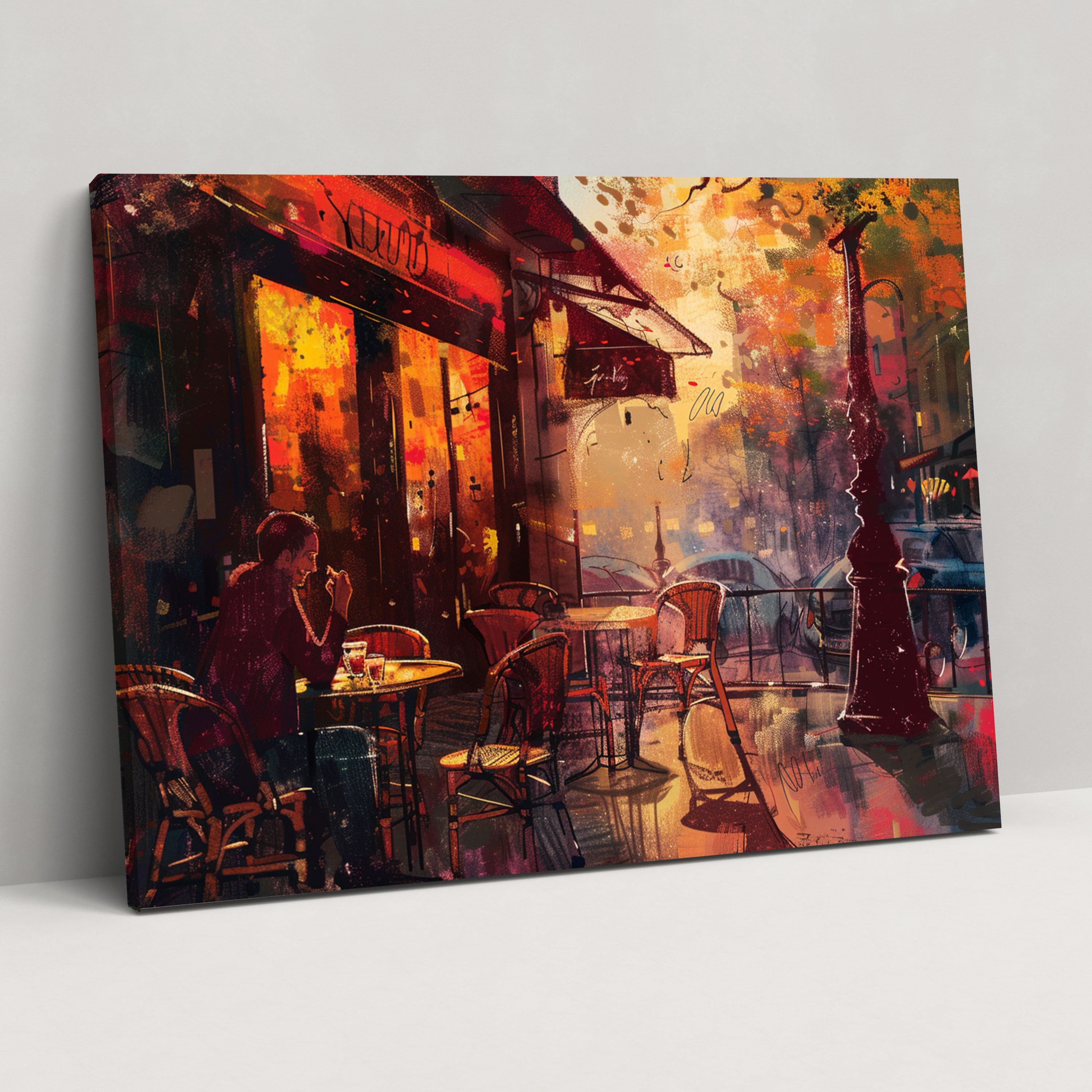 Parisian Cafe Impressionism Canvas Print - Impressionism, Canvas Print, Wall Decoration, Canvas