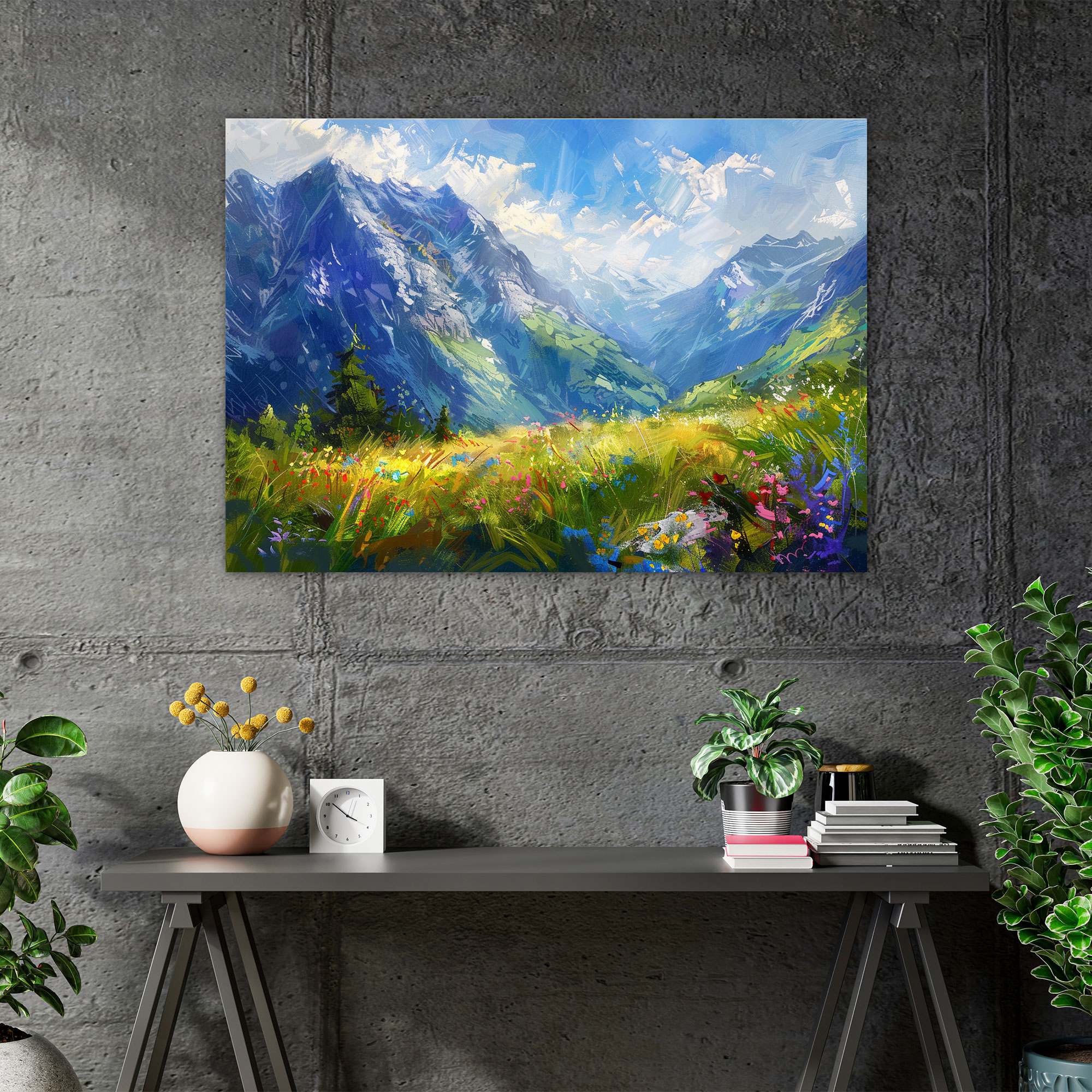 Mountain Vista Impressionism Wall Art - Impressionism, Wall Decoration, Impressionism, Wall Art