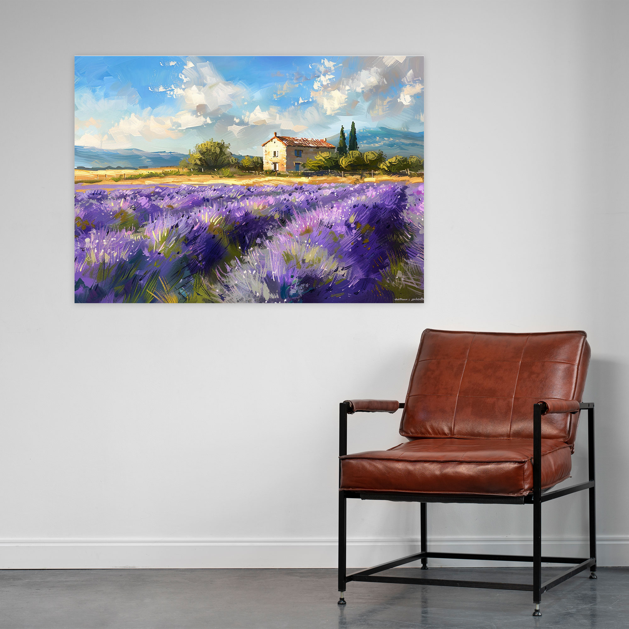 Impressionism Wall Art: Lavender Field Canvas Print - Impressionism, Wall Art, Wall Decoration, Home Decoration