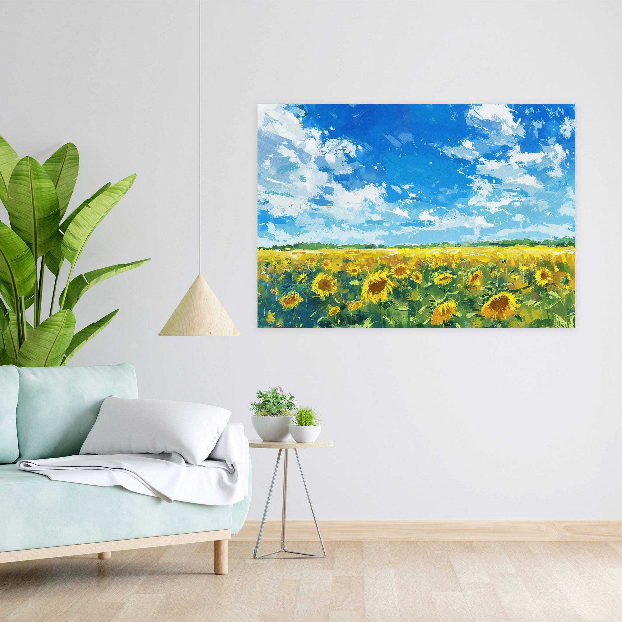 Impressionism Canvas Print: Sunflower Field Wall Art - Impressionism, Canvas Wall Art, Impressionism, Canvas