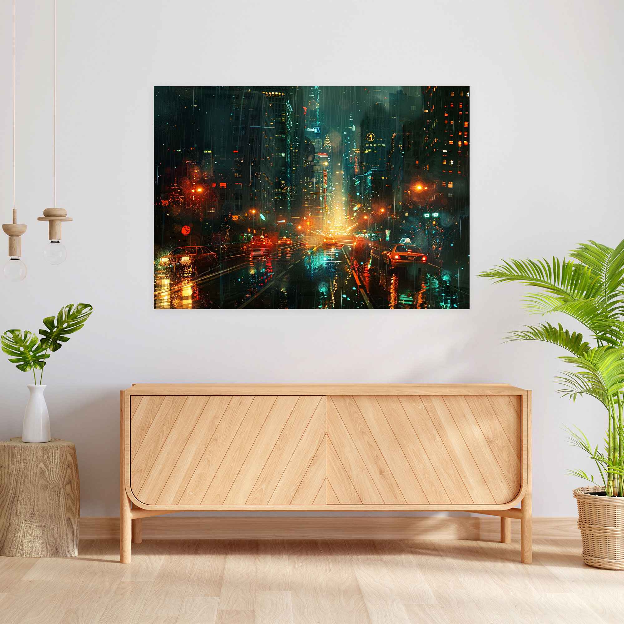 Impressionism Wall Art: Cityscape At Night Canvas Print - Impressionism, Canvas Wall Art, Home Decoration, Wall Decoration