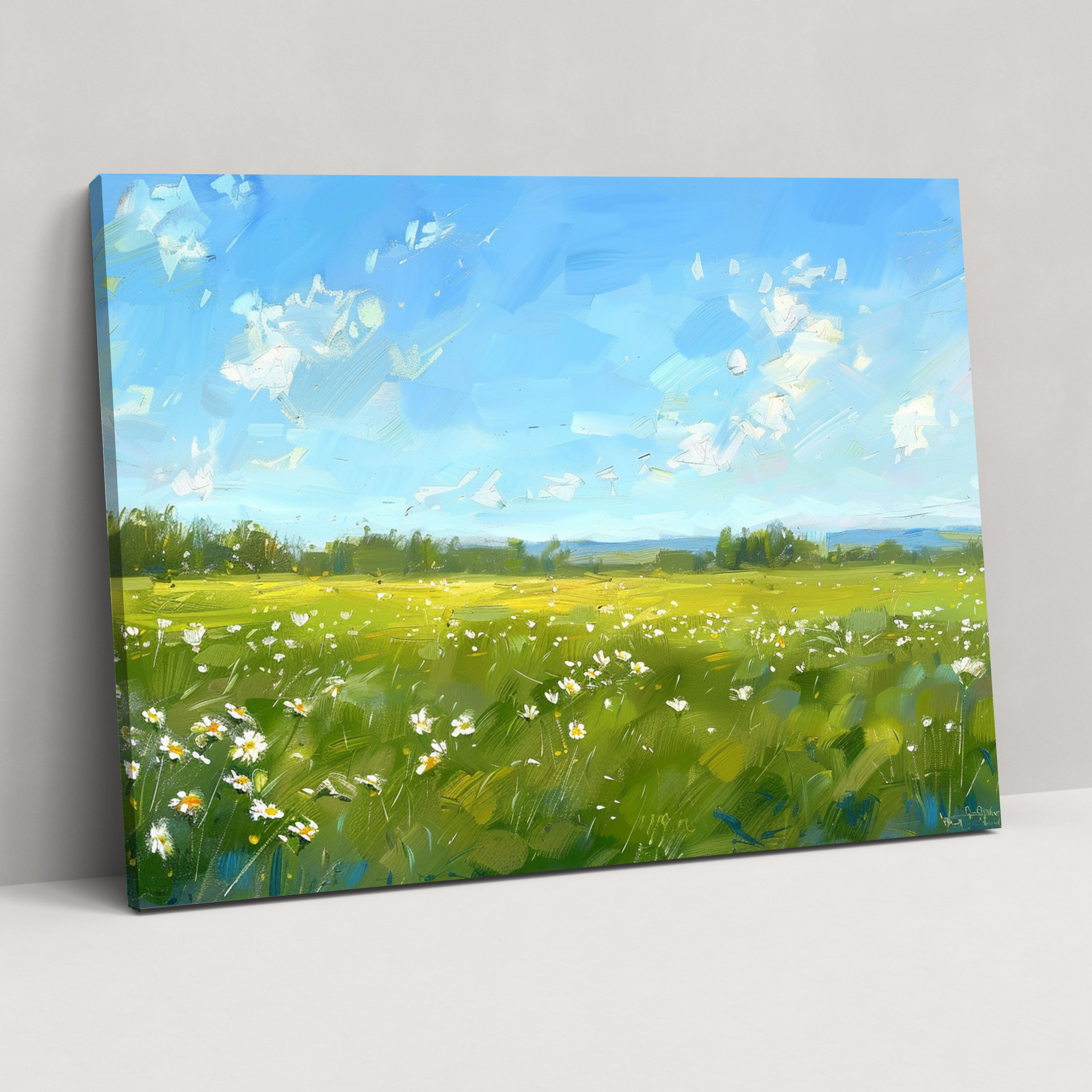 Impressionism Wall Decoration: Daisy Field Canvas Print - Impressionism, Canvas Print, Wall Decoration, Canvas Wall Art